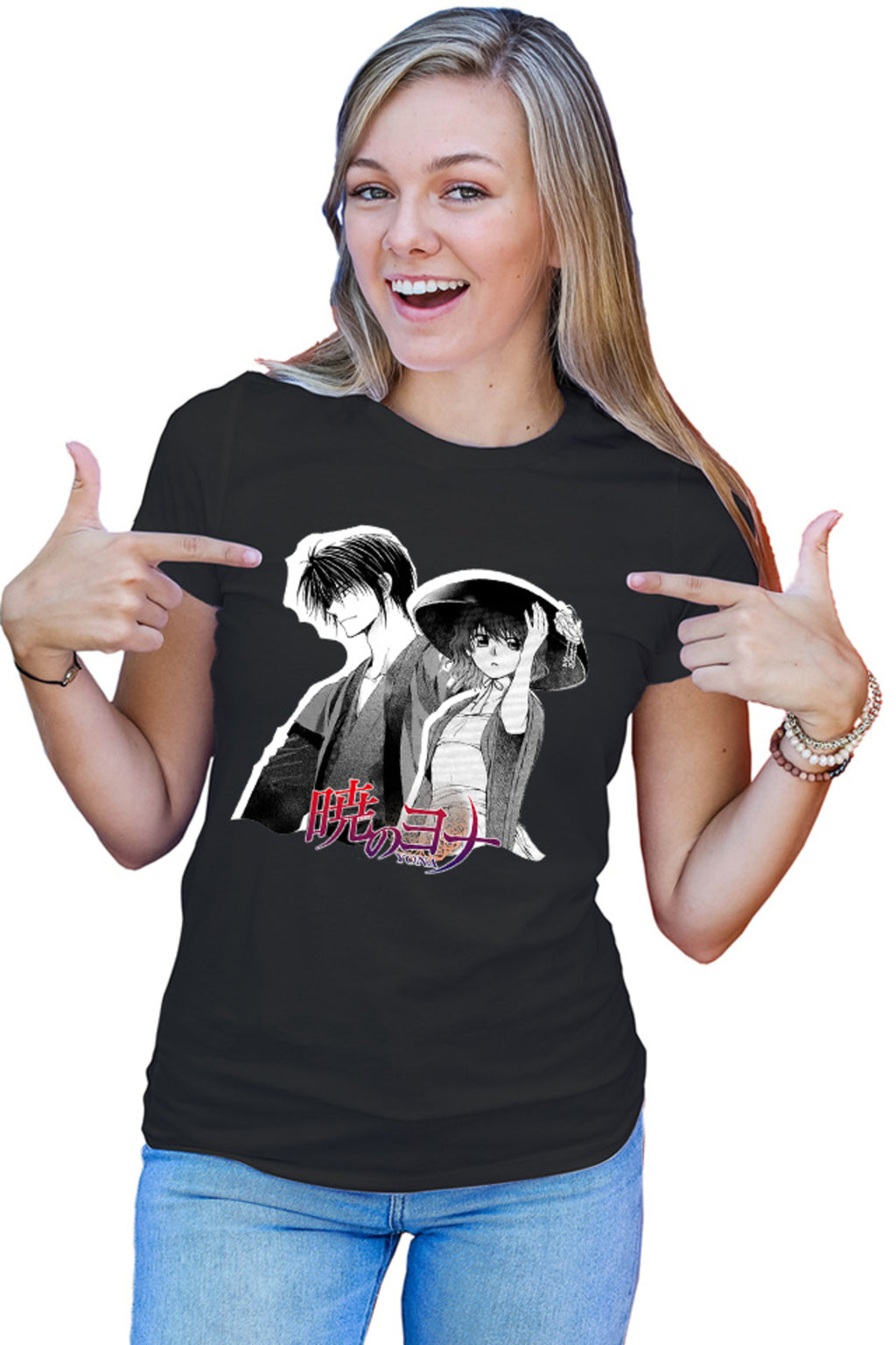 Tricou dama Yona of the Dawn Couple Manga Yukata Hat Monochrome