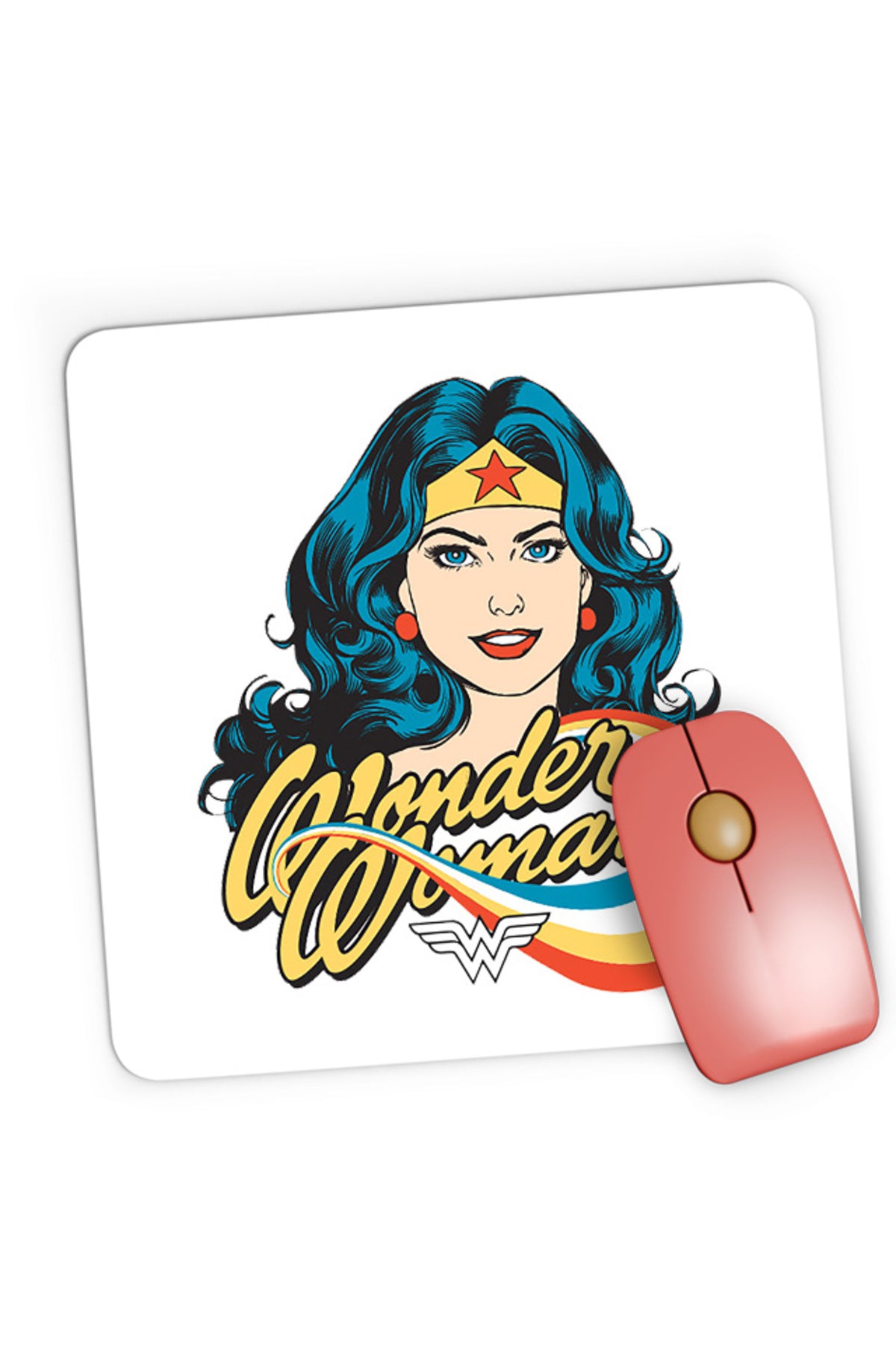 Mousepad Gaming Wonder Woman Retro Comics Star Beautiful Power, 21x19 cm