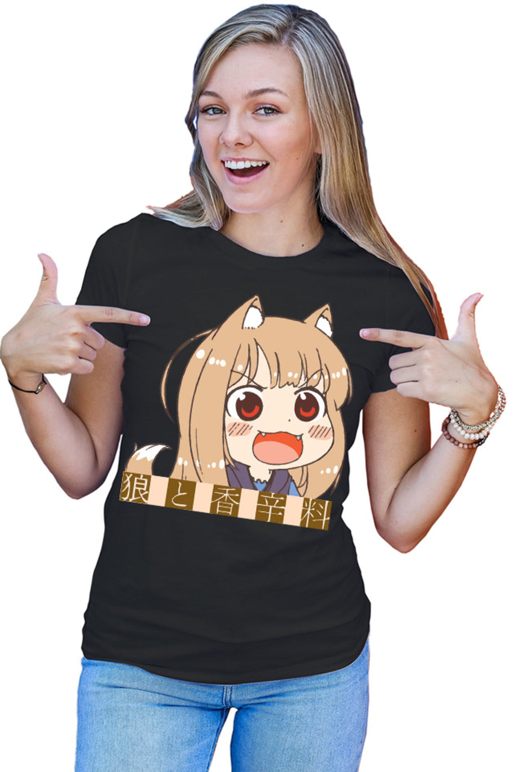 Tricou dama Spice And Wolf Chibi Holo Supernatural