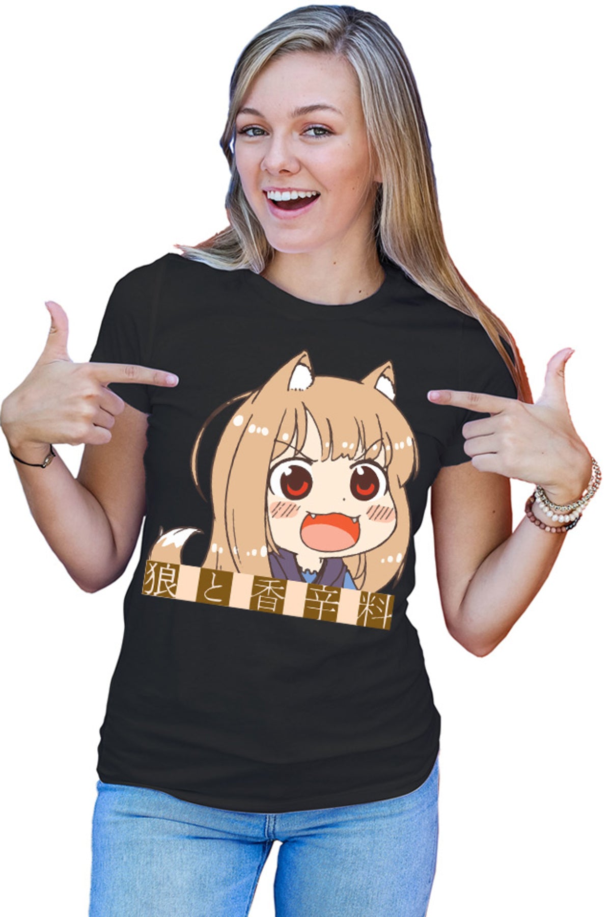 Tricou dama Spice And Wolf Chibi Holo Supernatural