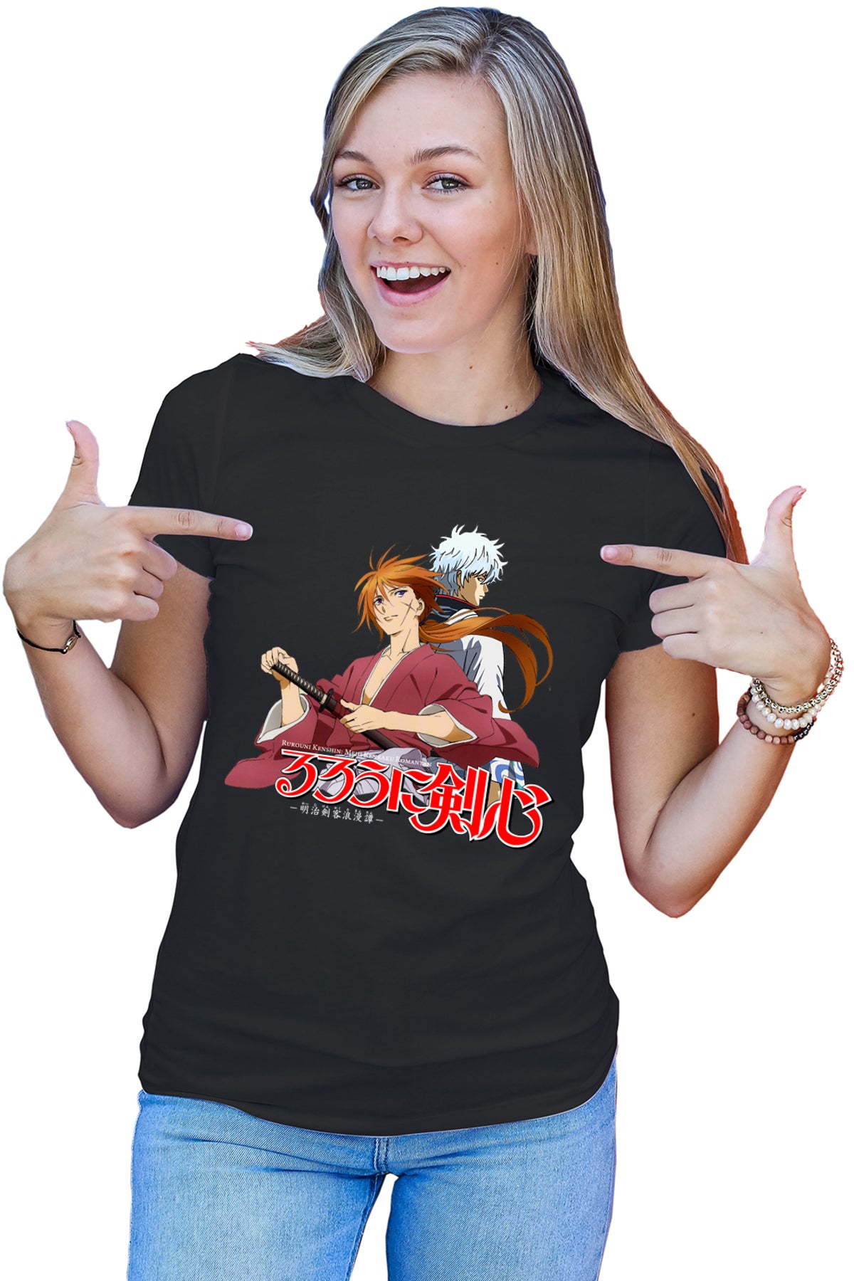 Tricou dama Rurouni Kenshin Gintoki Kenshin Back
