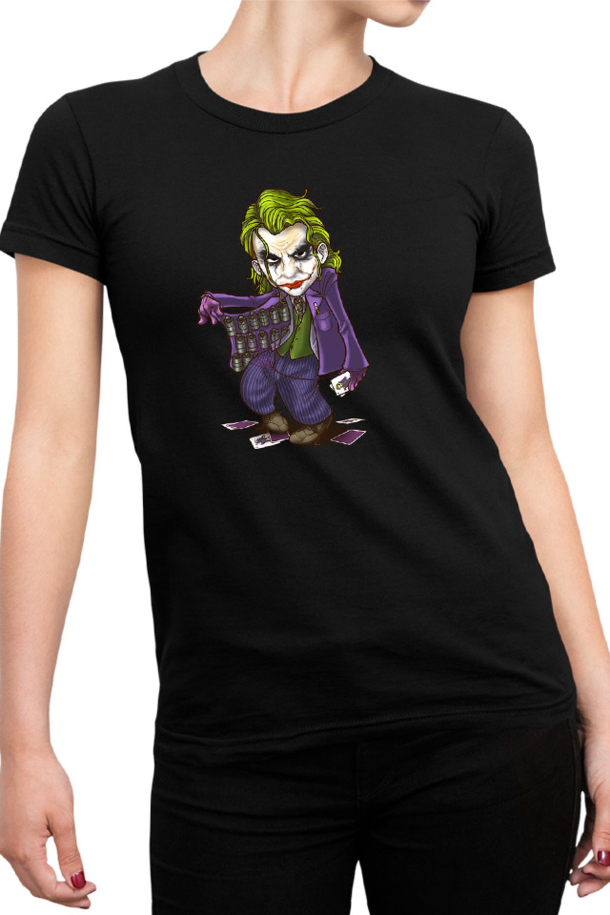 Tricou dama Joker Ace Cards Chibi Cool