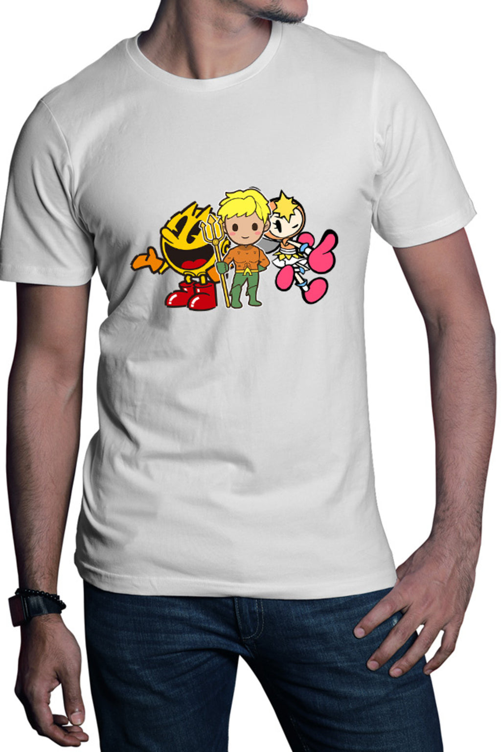 Tricou barbati Aquaman Pac Man Bubble Bomberman Lady Action