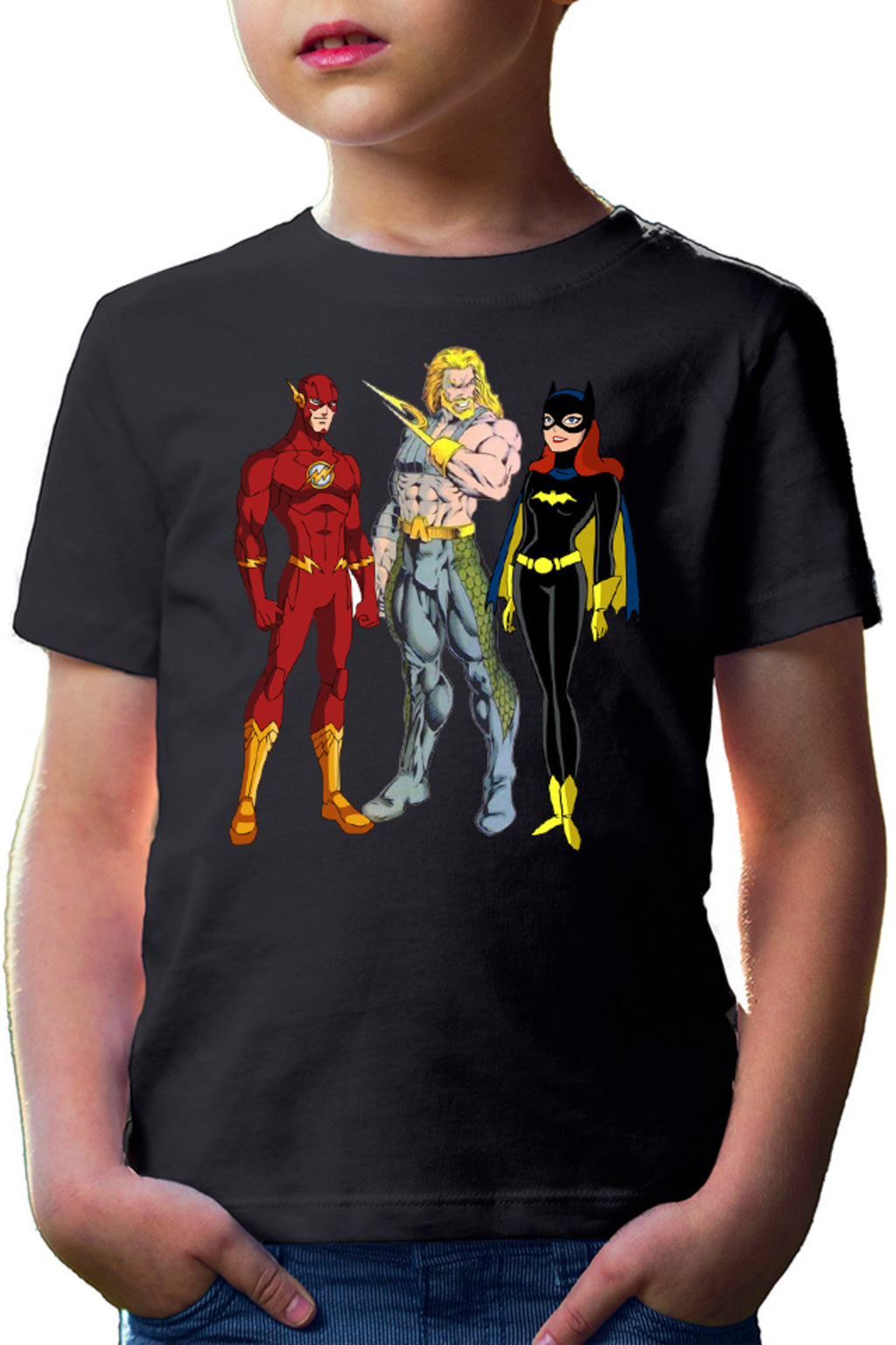 Tricou copii Aquaman Batgirl Flash Comics Cartoons Water Action