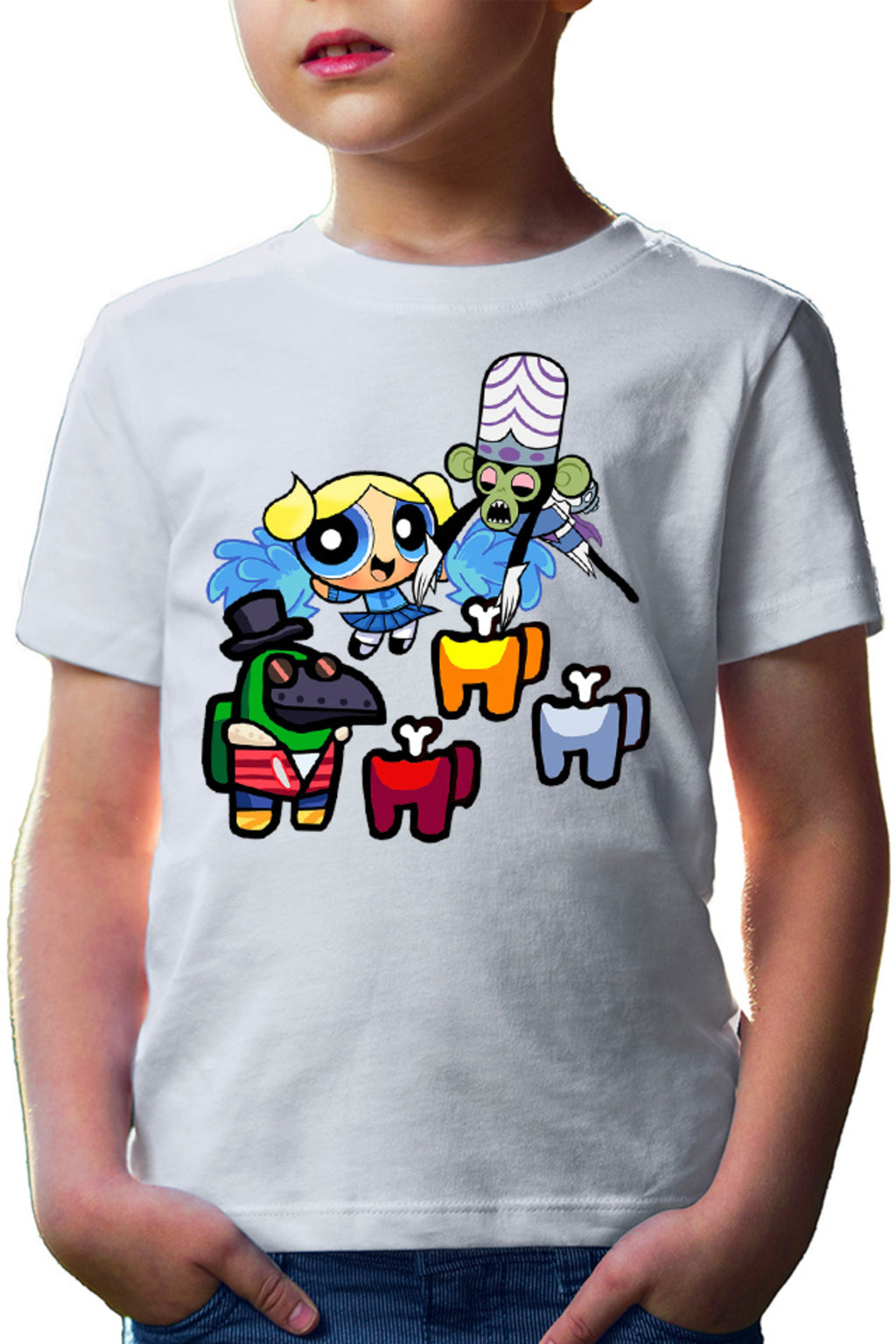 Tricou copii Among Us Impostor Character Wonder Mojo Jojo Bubble