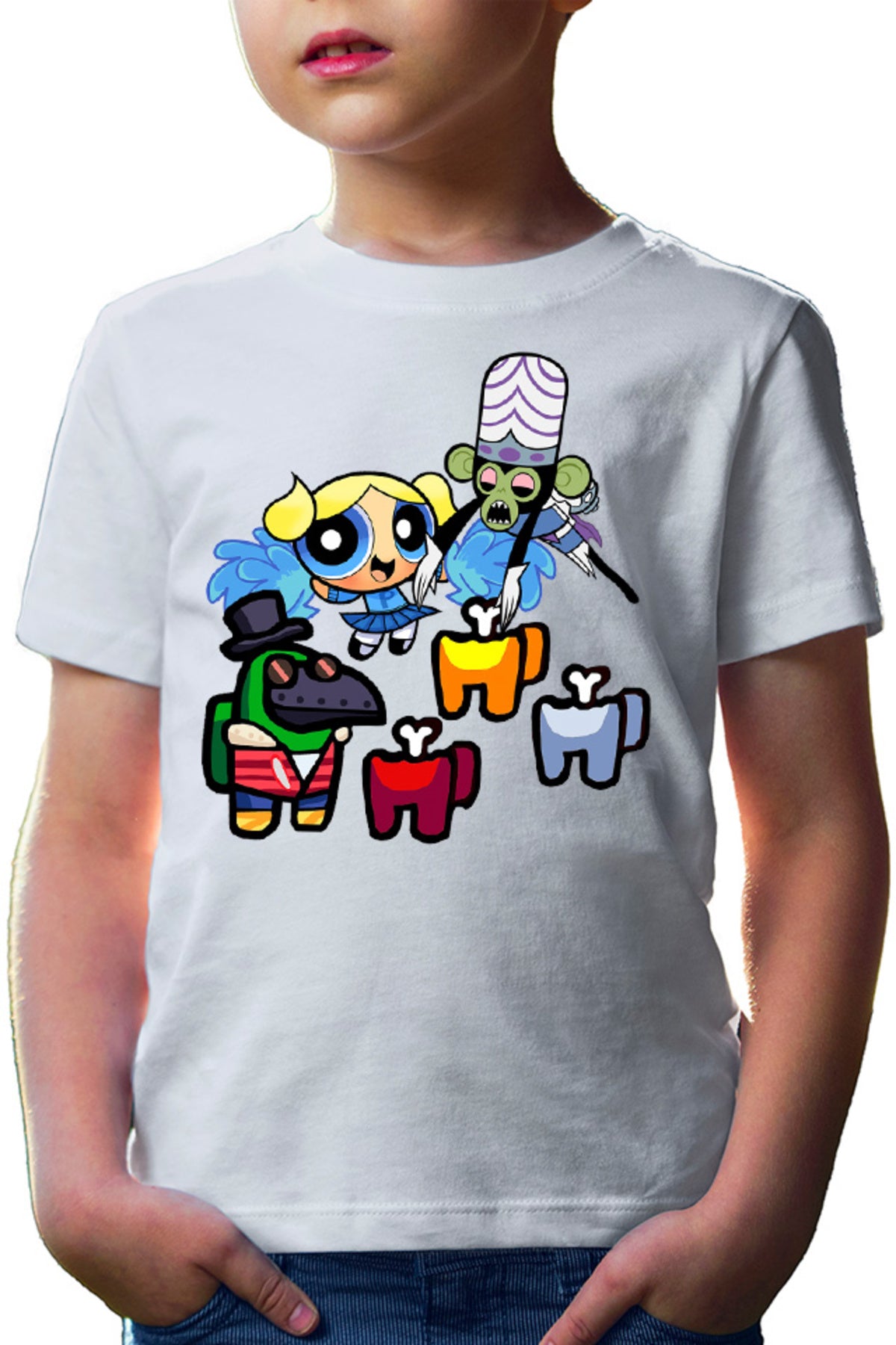 Tricou copii Among Us Impostor Character Wonder Mojo Jojo Bubble