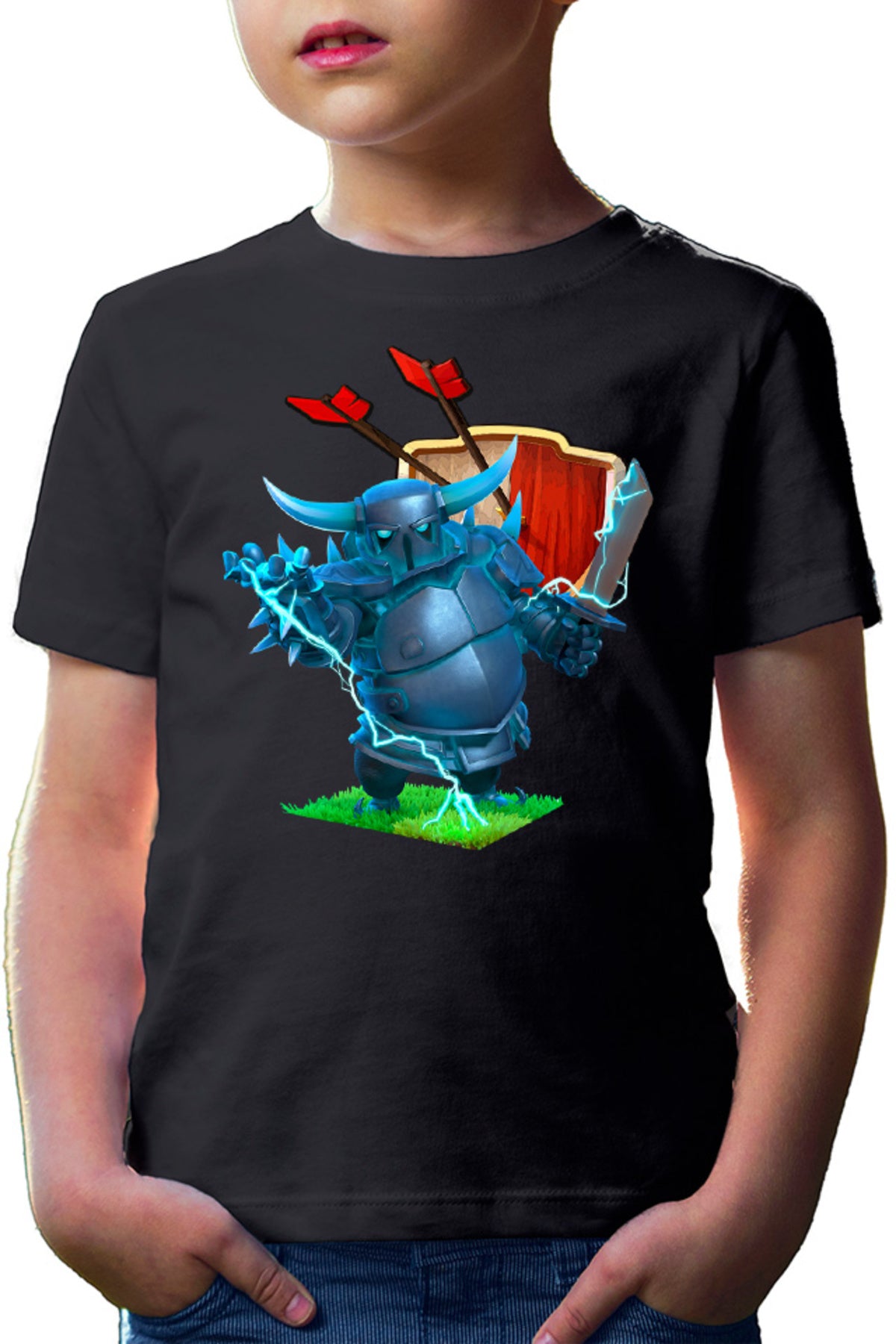 Tricou copii Clash of Clans Thunder Hero Mobile Strategy