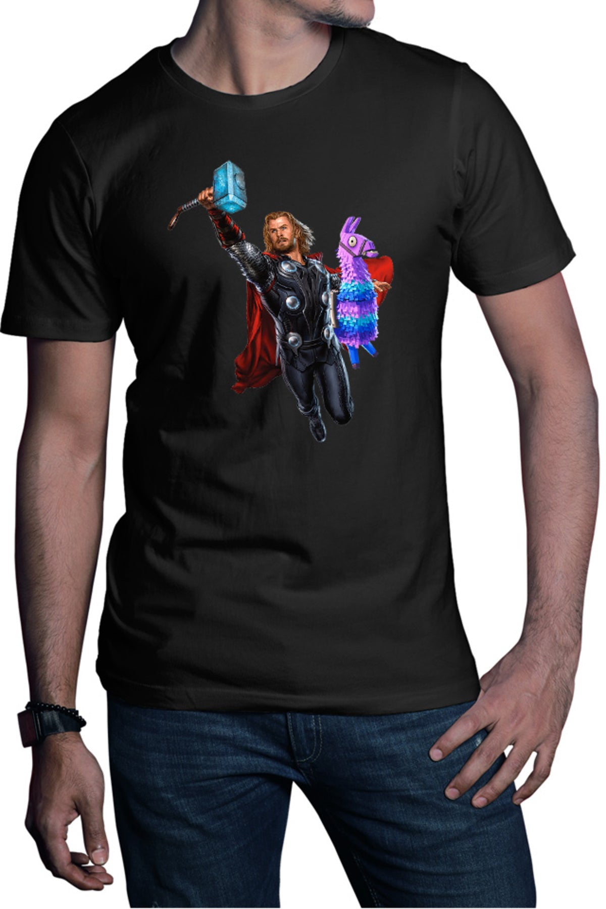 Tricou barbati Thor Fortnite Goat Colorful Jump Pet Beloved Favorite Animal