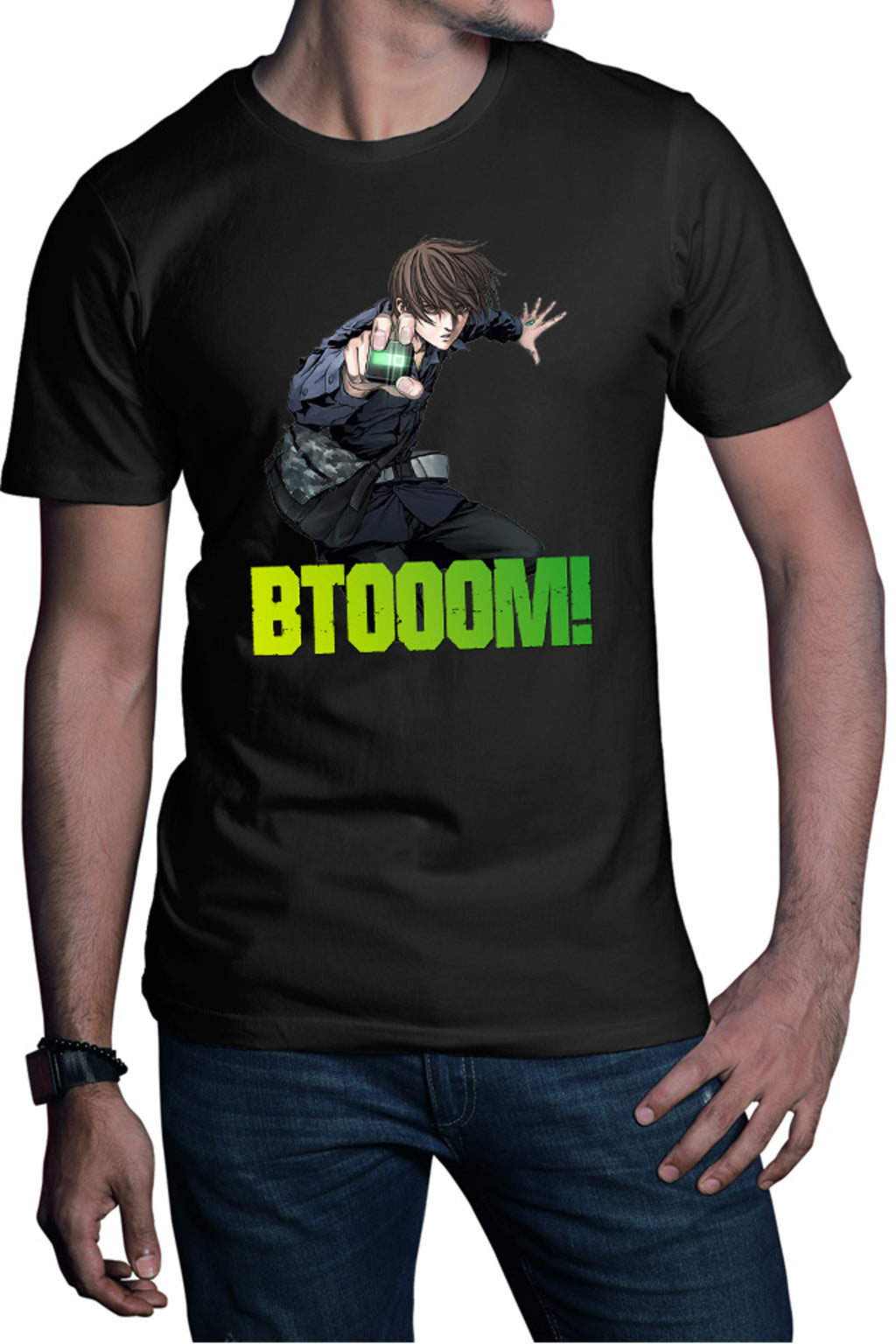 Tricou barbati Btooom! Sakamoto Ryouta Student Trick Anime Action Gore