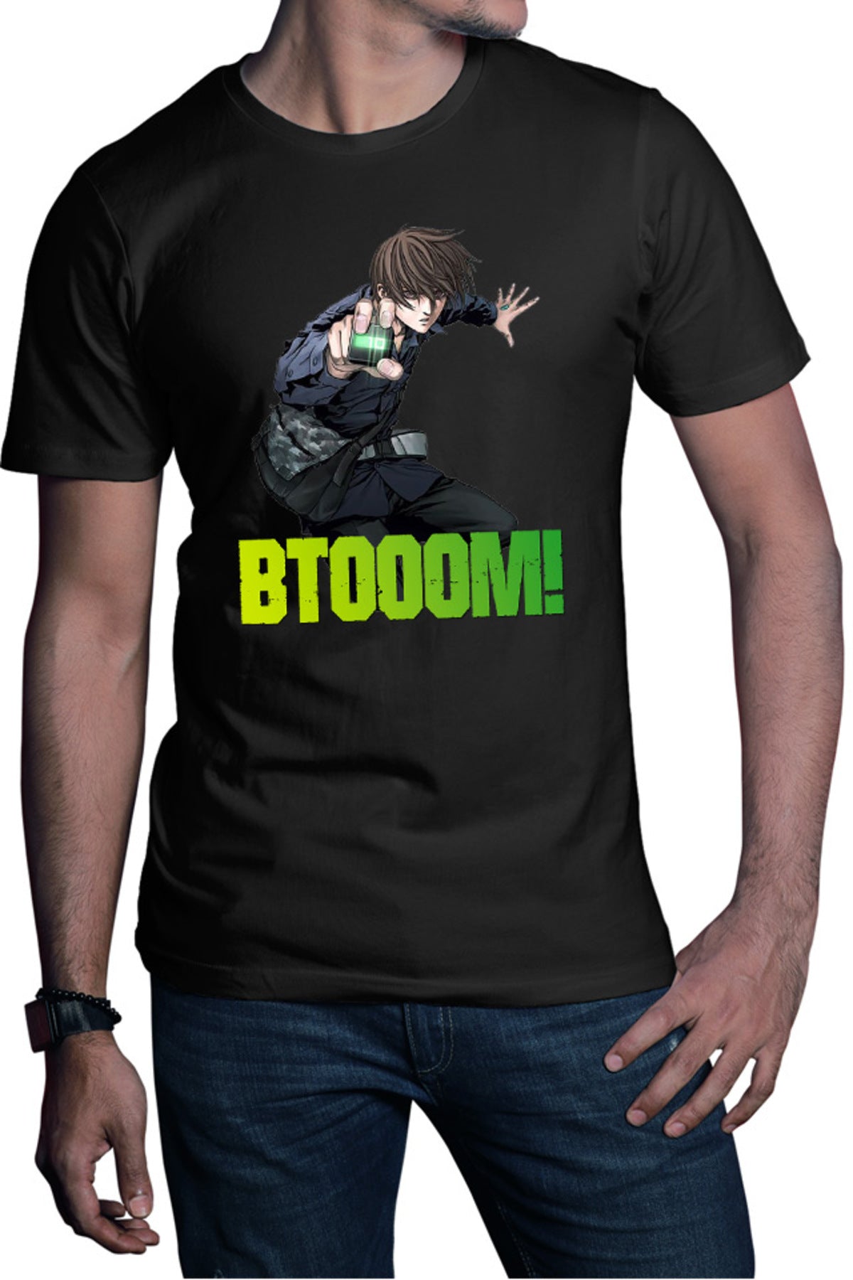 Tricou barbati Btooom! Sakamoto Ryouta Student Trick Anime Action Gore