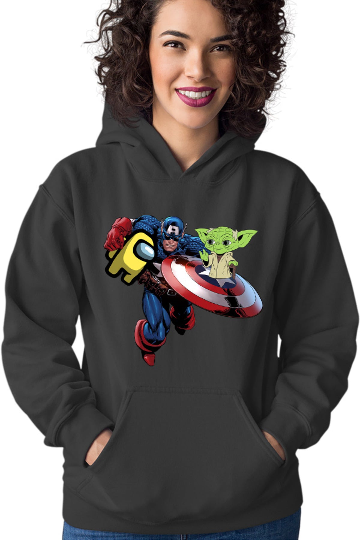 Hanorac dama Captain America Among Us Suspicious Star Wars Yoda Master