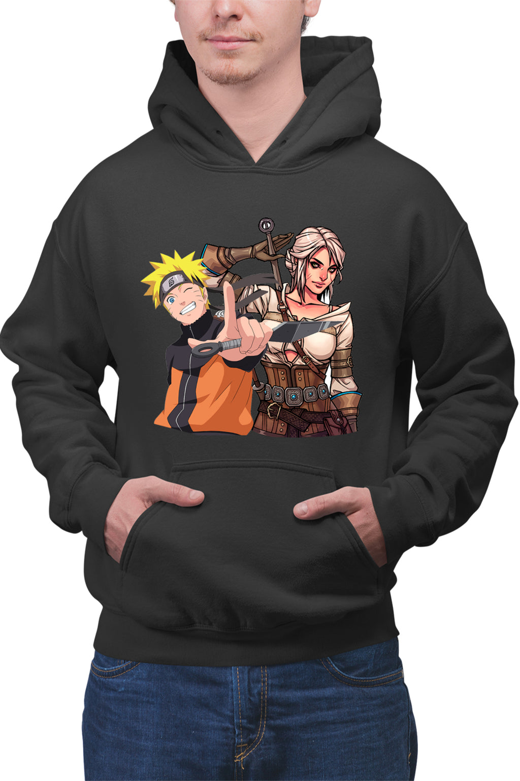 Hanorac barbati The Witcher Ciri Naruto Shippuden Anime Desene