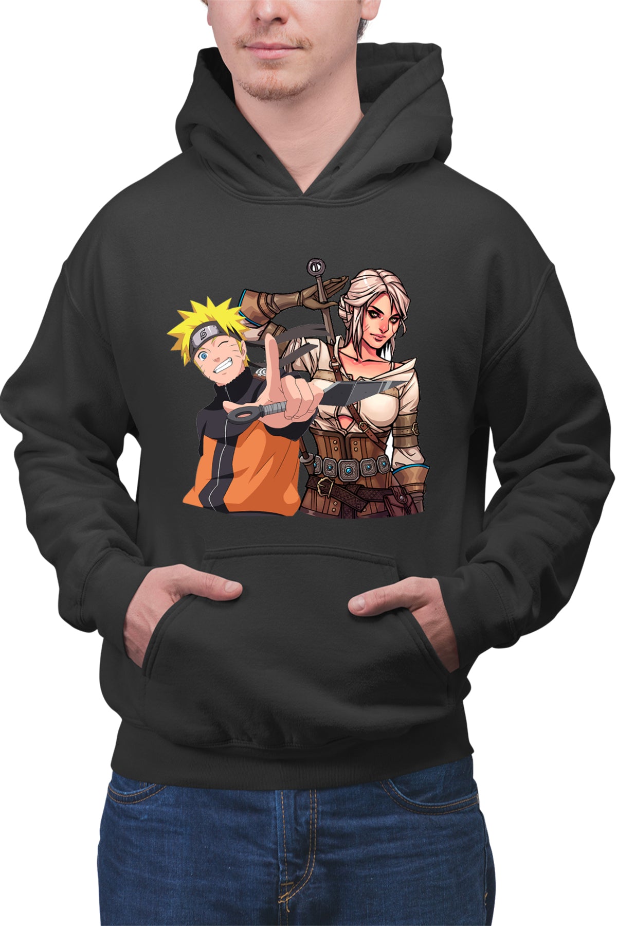 Hanorac barbati The Witcher Ciri Naruto Shippuden Anime Desene