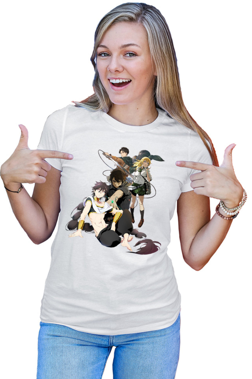 Tricou dama Btooom! Ryouta Himiko Magi Judal AOT Levi Magic Fantasy