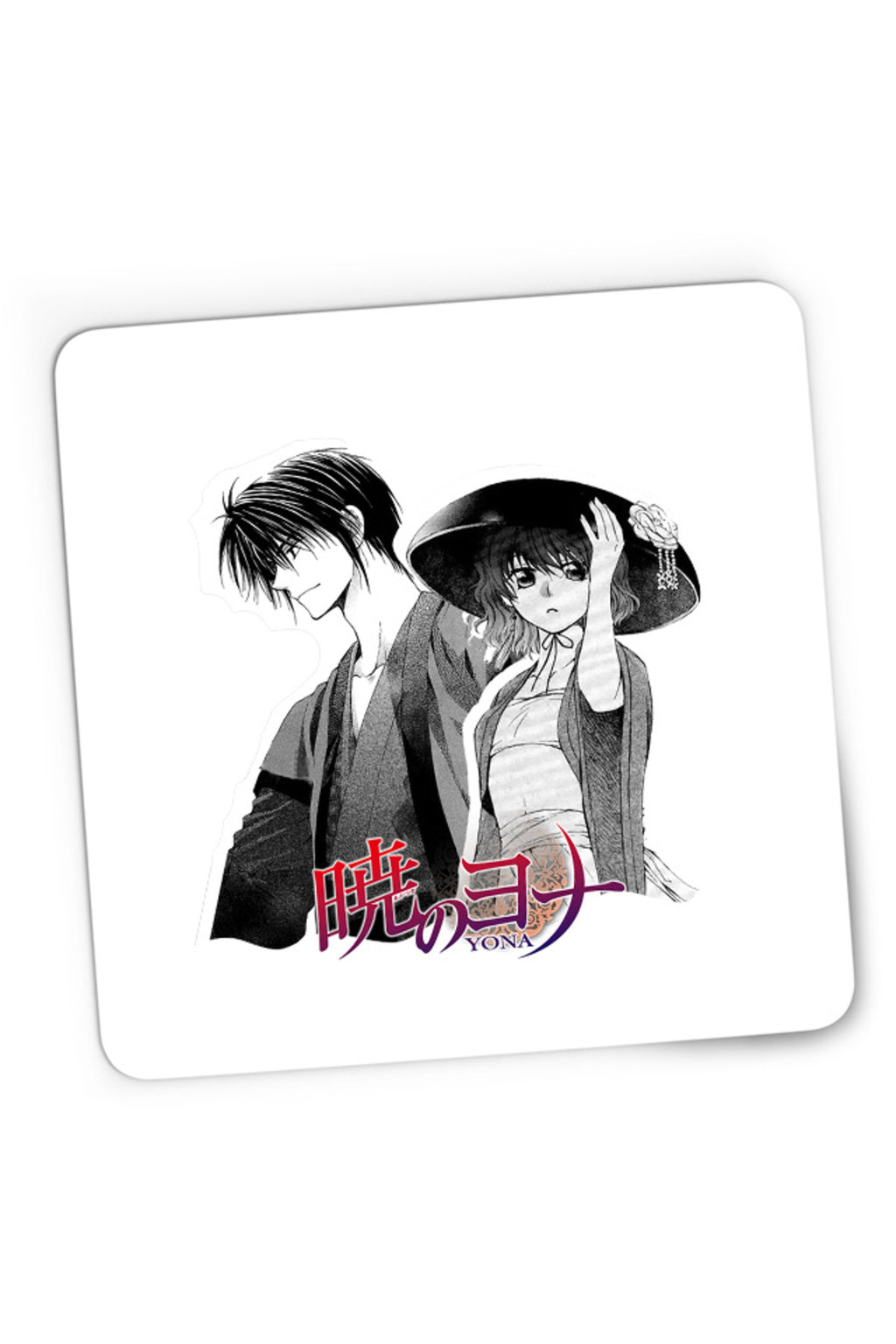 Mousepad Gaming Yona of the Dawn Couple Manga Yukata Hat Monochrome, 21x19 cm