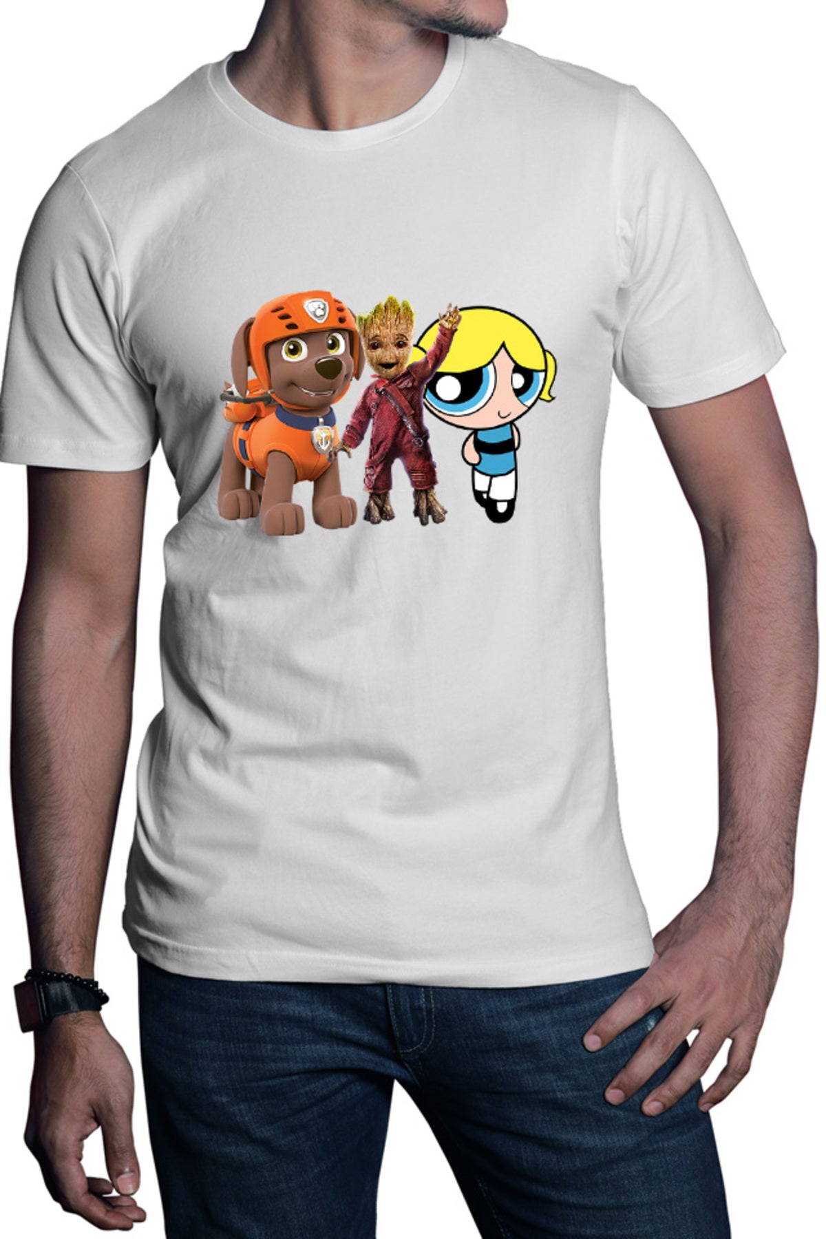 Tricou barbati Baby Groot Bubble Paw Patrol Dog Blonde PowerPuff