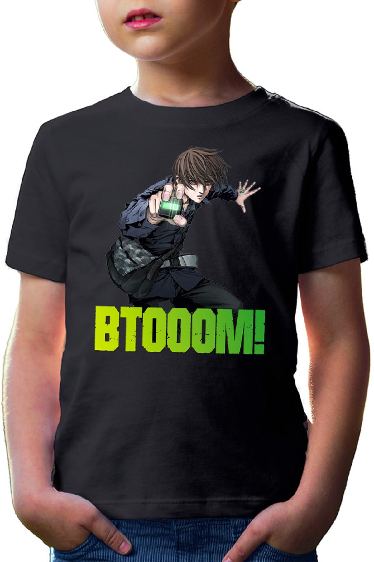 Tricou copii Btooom! Sakamoto Ryouta Student Trick Anime Action Gore