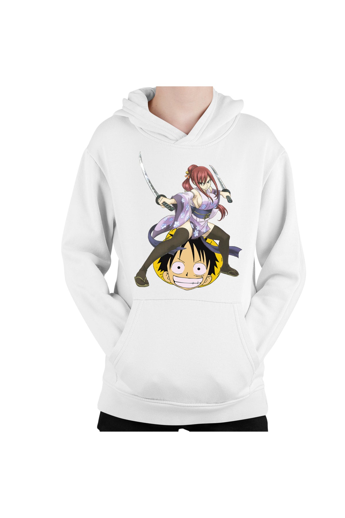 Hanorac copii Fairy Tail Erza Scarlet One Piece Luffy Anime Couple