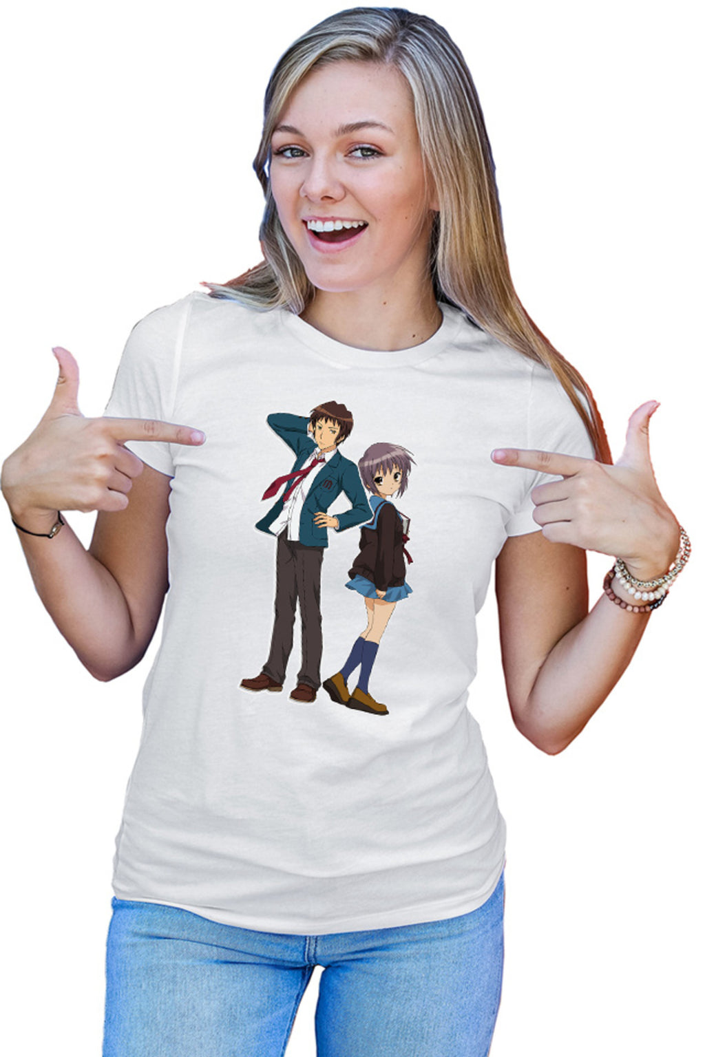 Tricou dama Haruhi Suzumiya Itsuki Yuki Club Minecraft Funimation