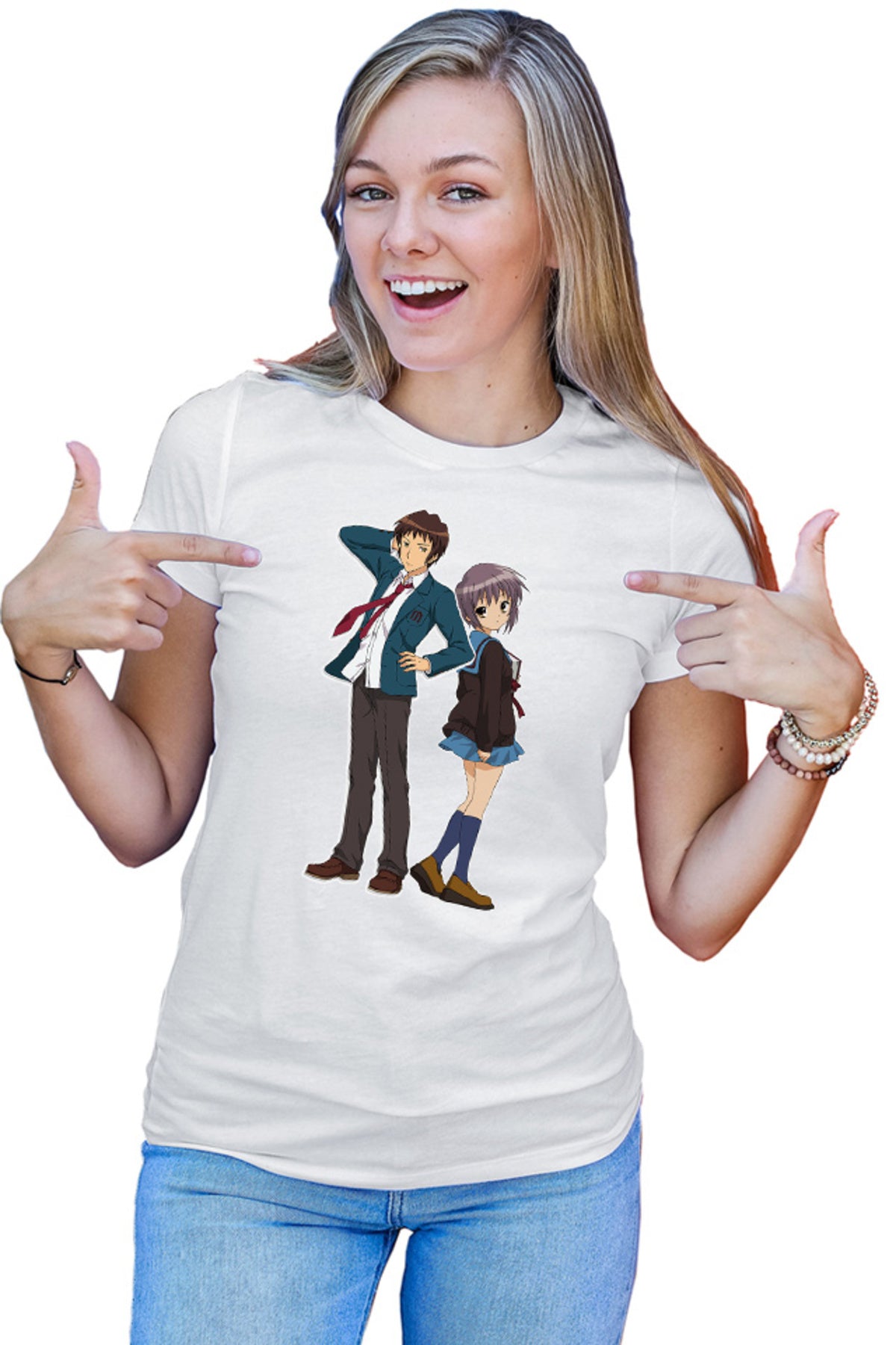 Tricou dama Haruhi Suzumiya Itsuki Yuki Club Minecraft Funimation