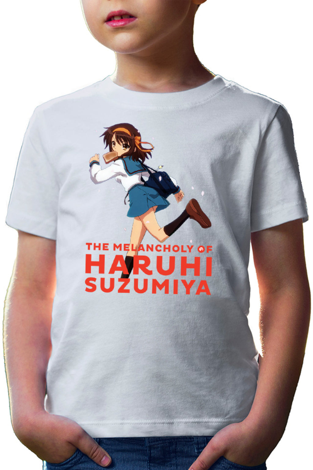 Tricou copii Haruhi Suzumiya Run Sakura Bread Highschool Club