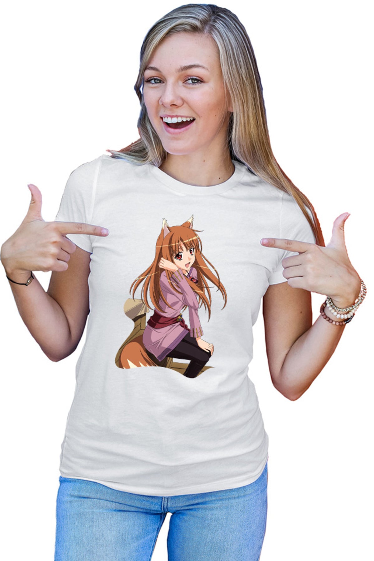 Tricou dama Spice And Wolf Holo Desene Anime