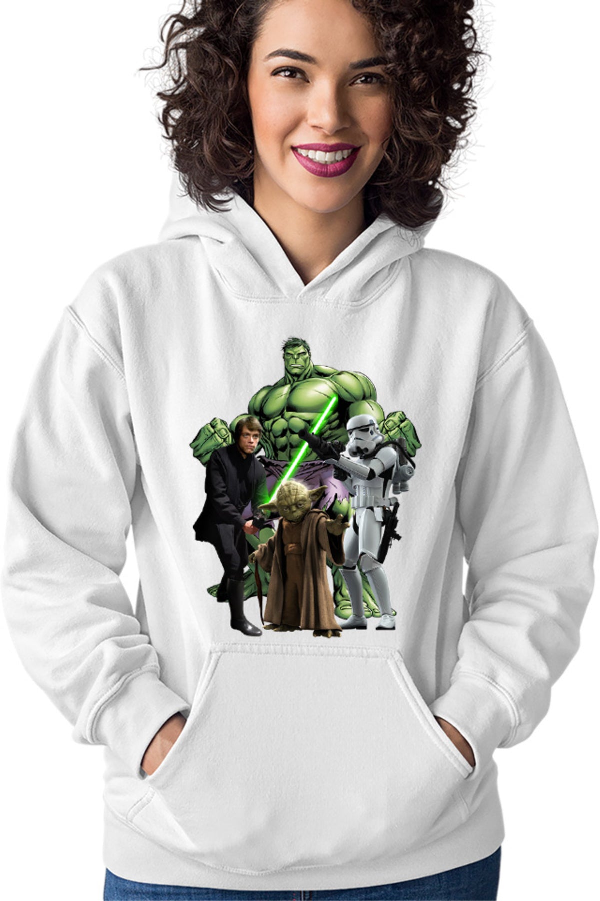 Hanorac dama Star Wars Luke Skywalker Incredible Hulk Jedi Yoda