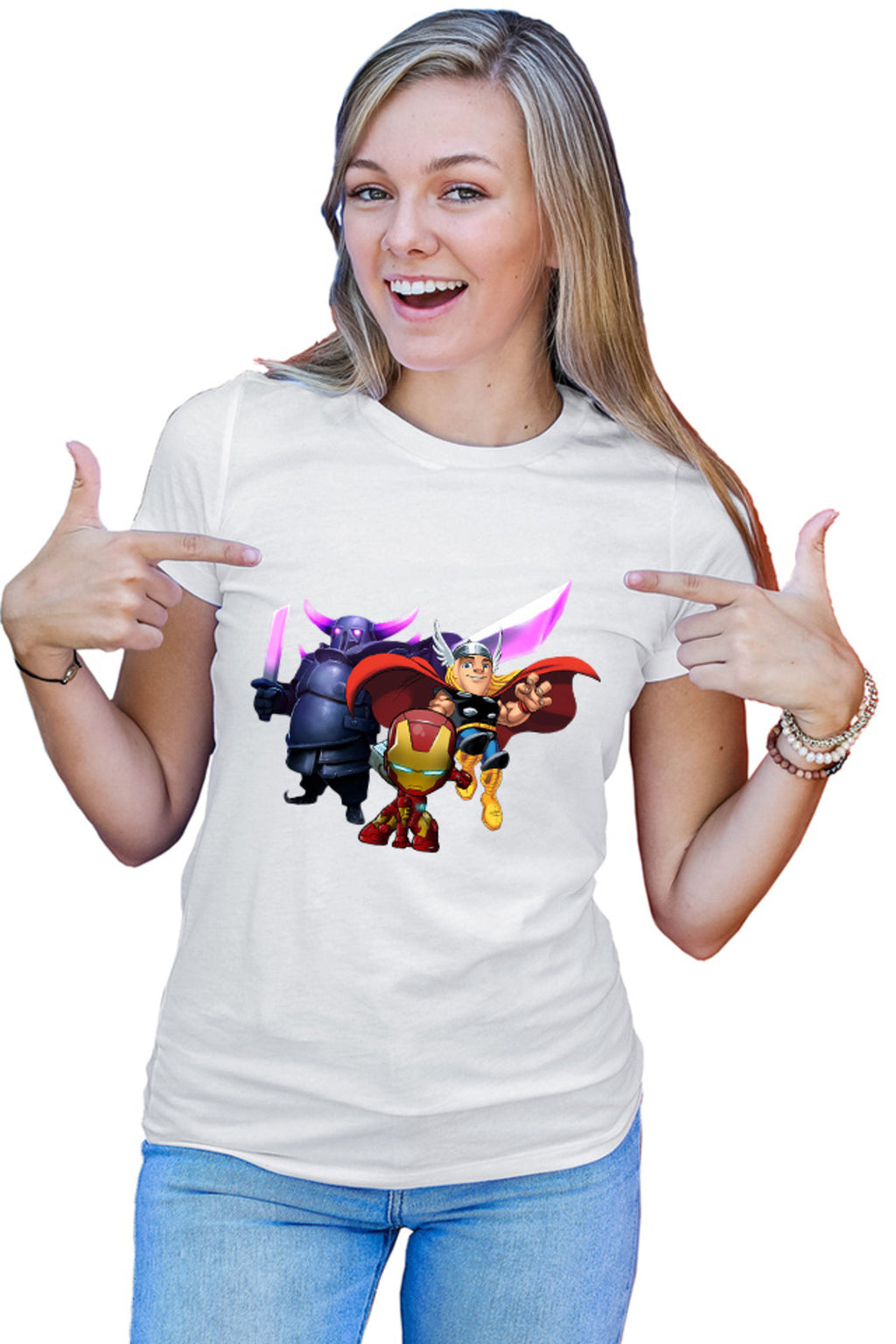 Tricou dama Clash of Clans Massive Tank HP Thor Iron Man Super Power