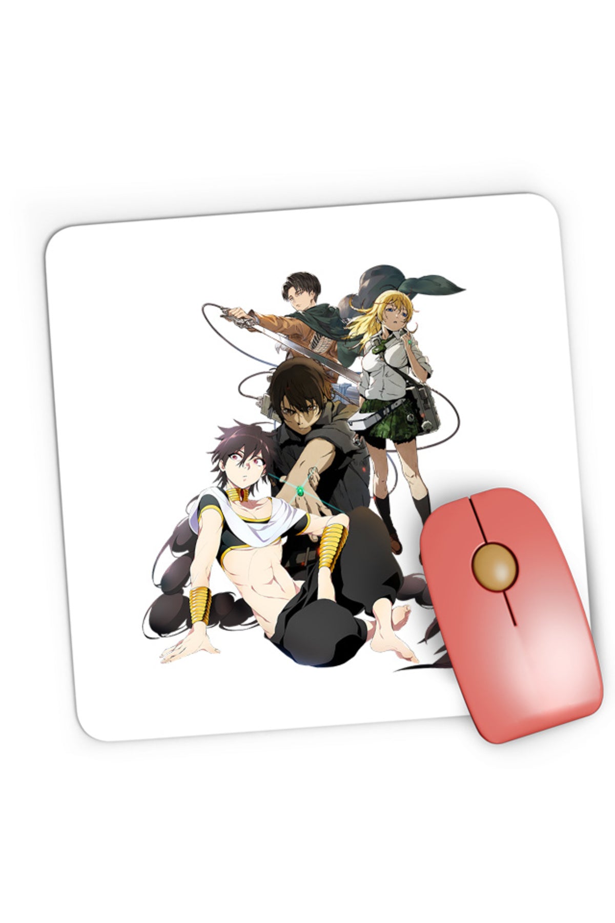 Mousepad Gaming Btooom! Ryouta Himiko Magi Judal AOT Levi Magic Fantasy, 21x19 cm