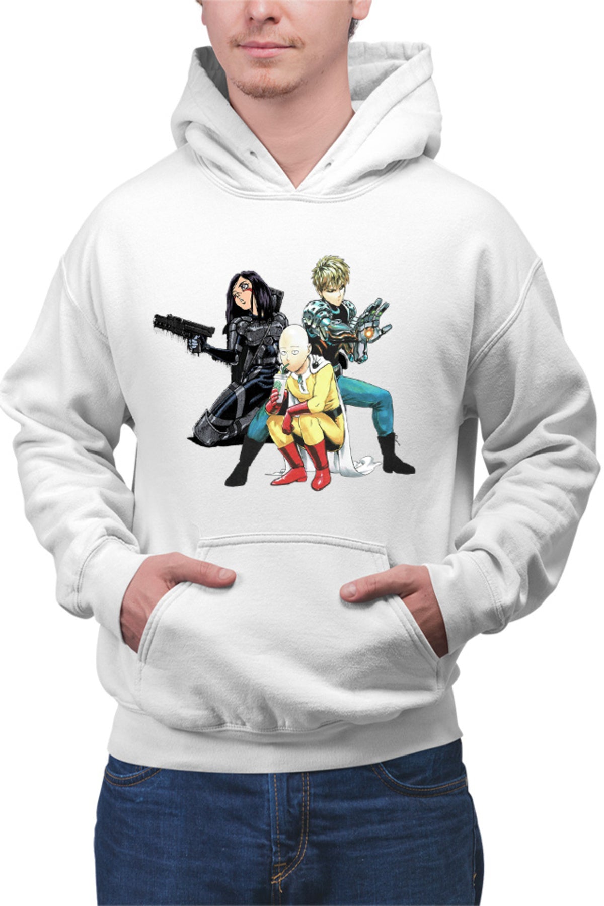Hanorac barbati Battle Angel Alita Gally Saitama Genos Trio Fight