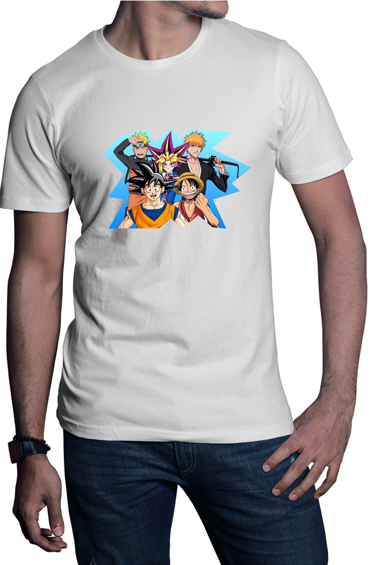 Tricou barbati Bleach Naruto Songoku OnePiece Luffy Boruto