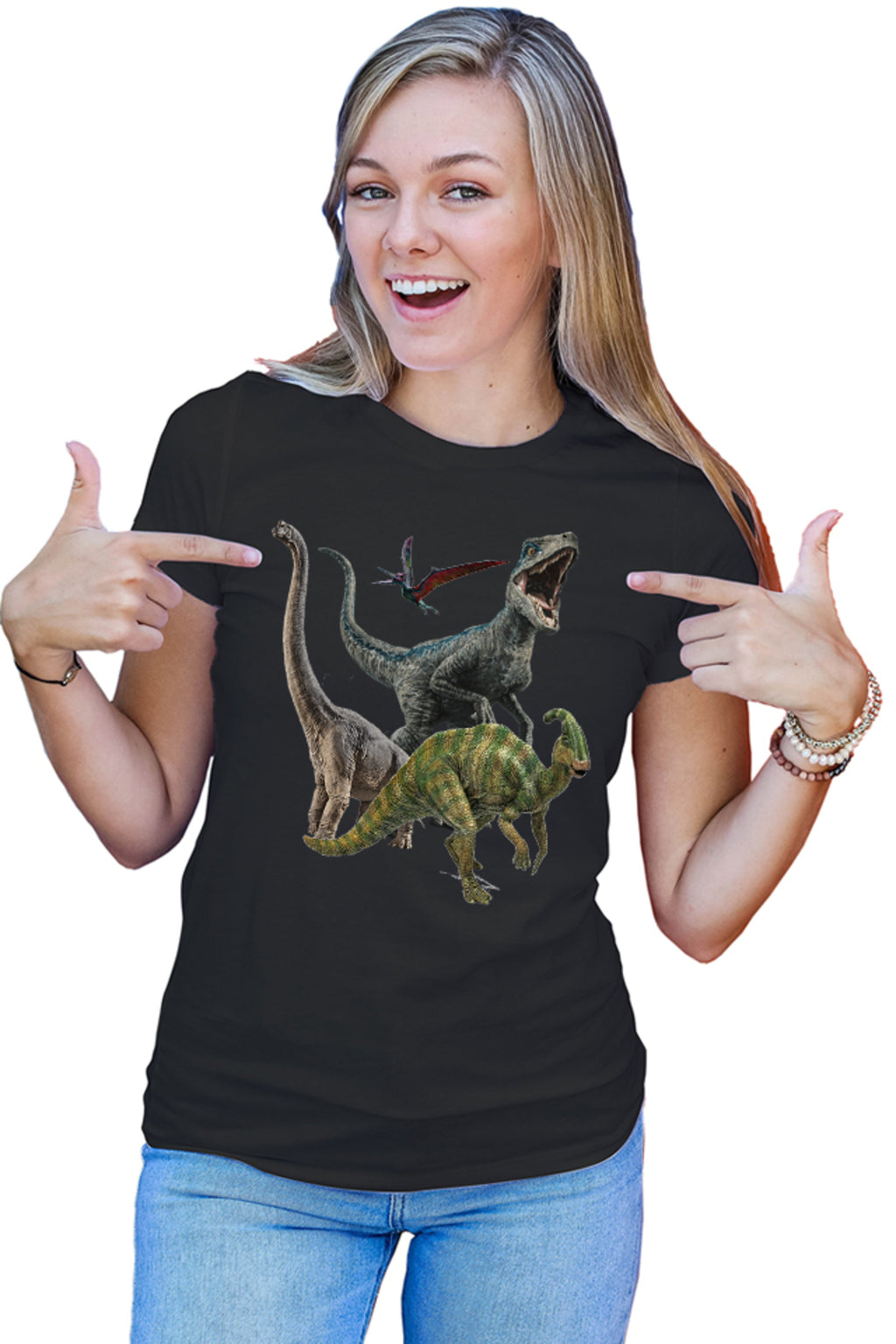 Tricou dama Jurassic Park Dinossaurs Fly Terrestrial Dangerous