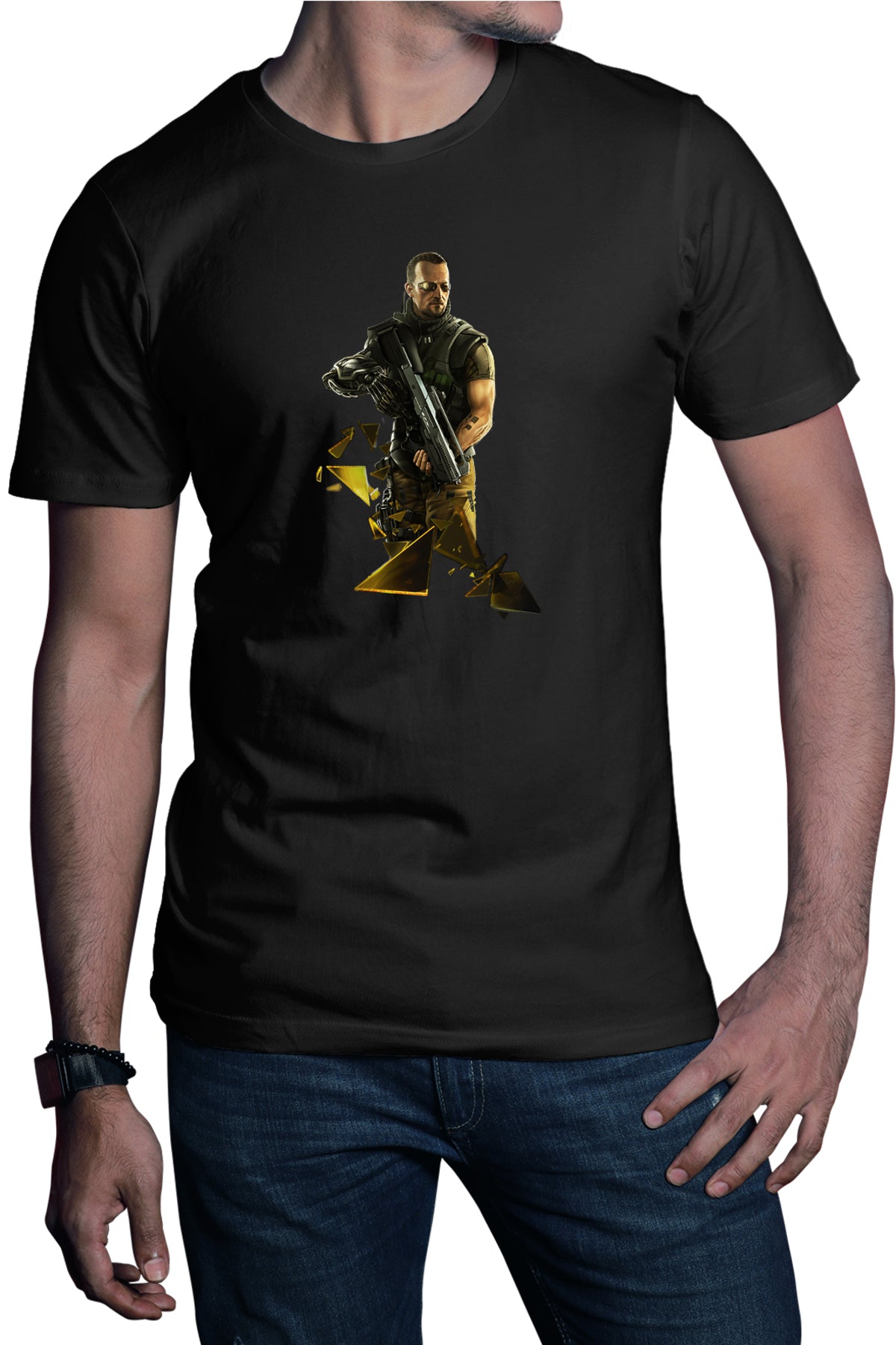 Tricou barbati Deus Ex Human Revolution Cyberpunk Icarus Effect