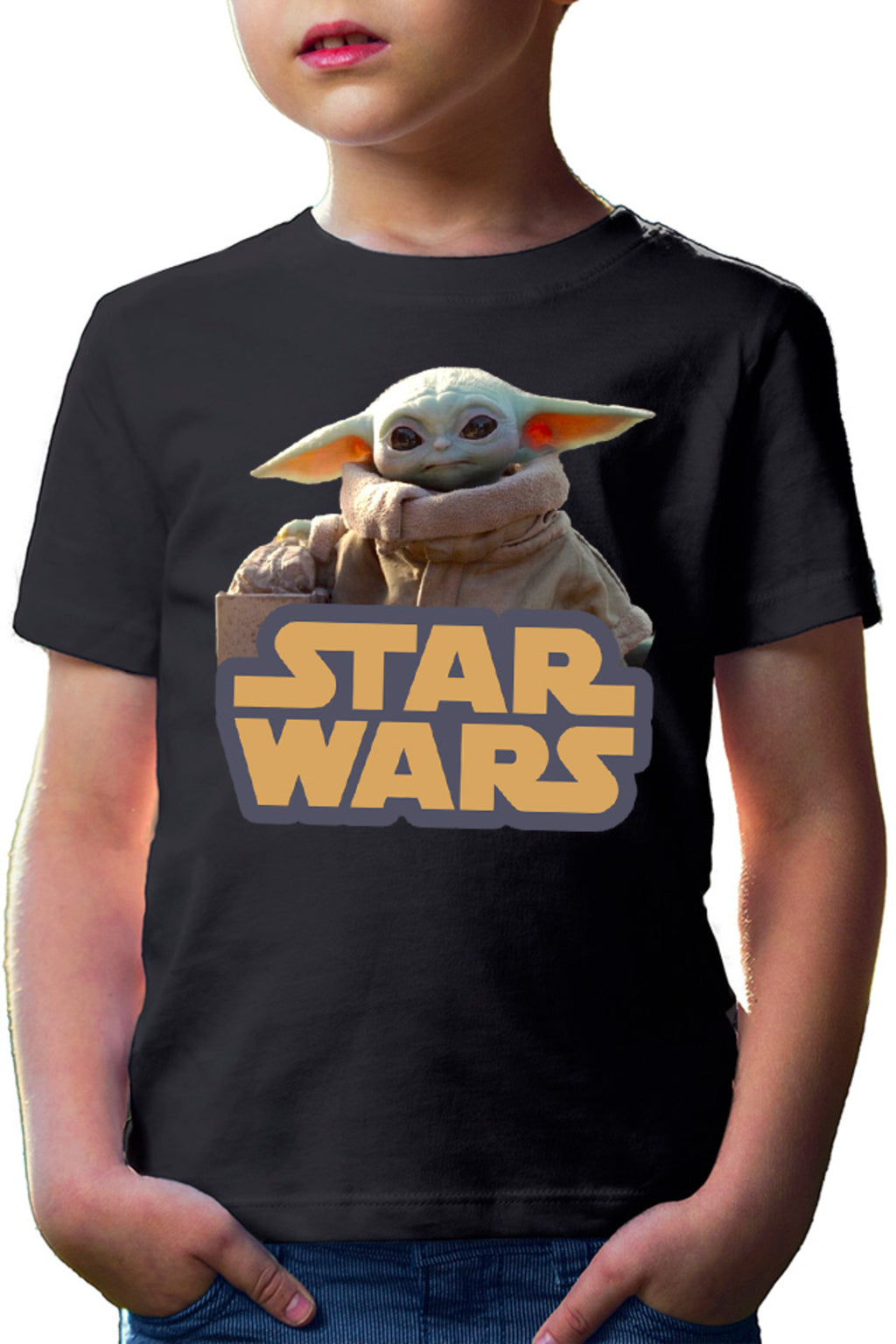 Tricou copii Star Wars Baby Yoda Cute Small Logo Power