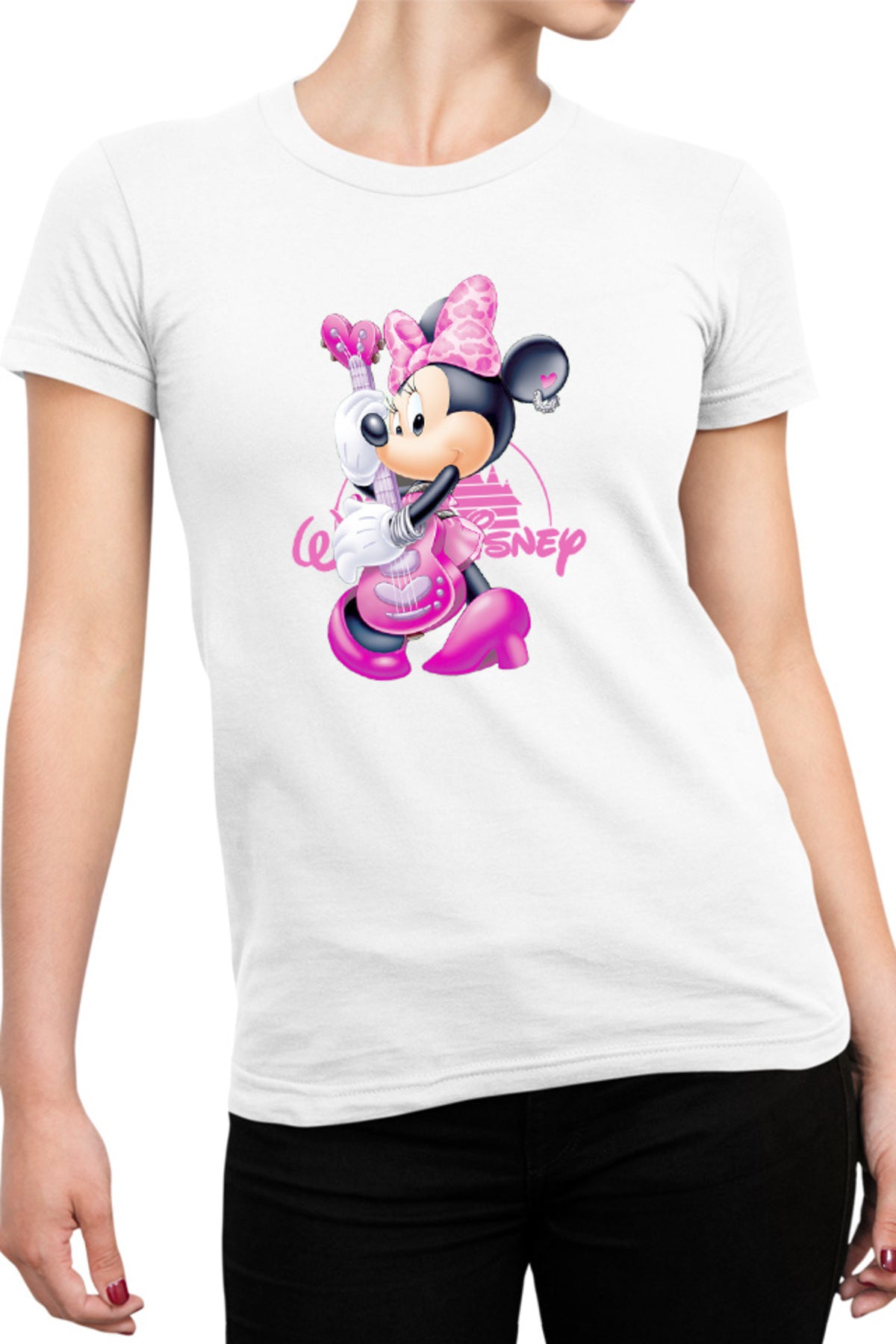 Tricou dama Mickey Mouse Minnie Rock n roll Music Fun