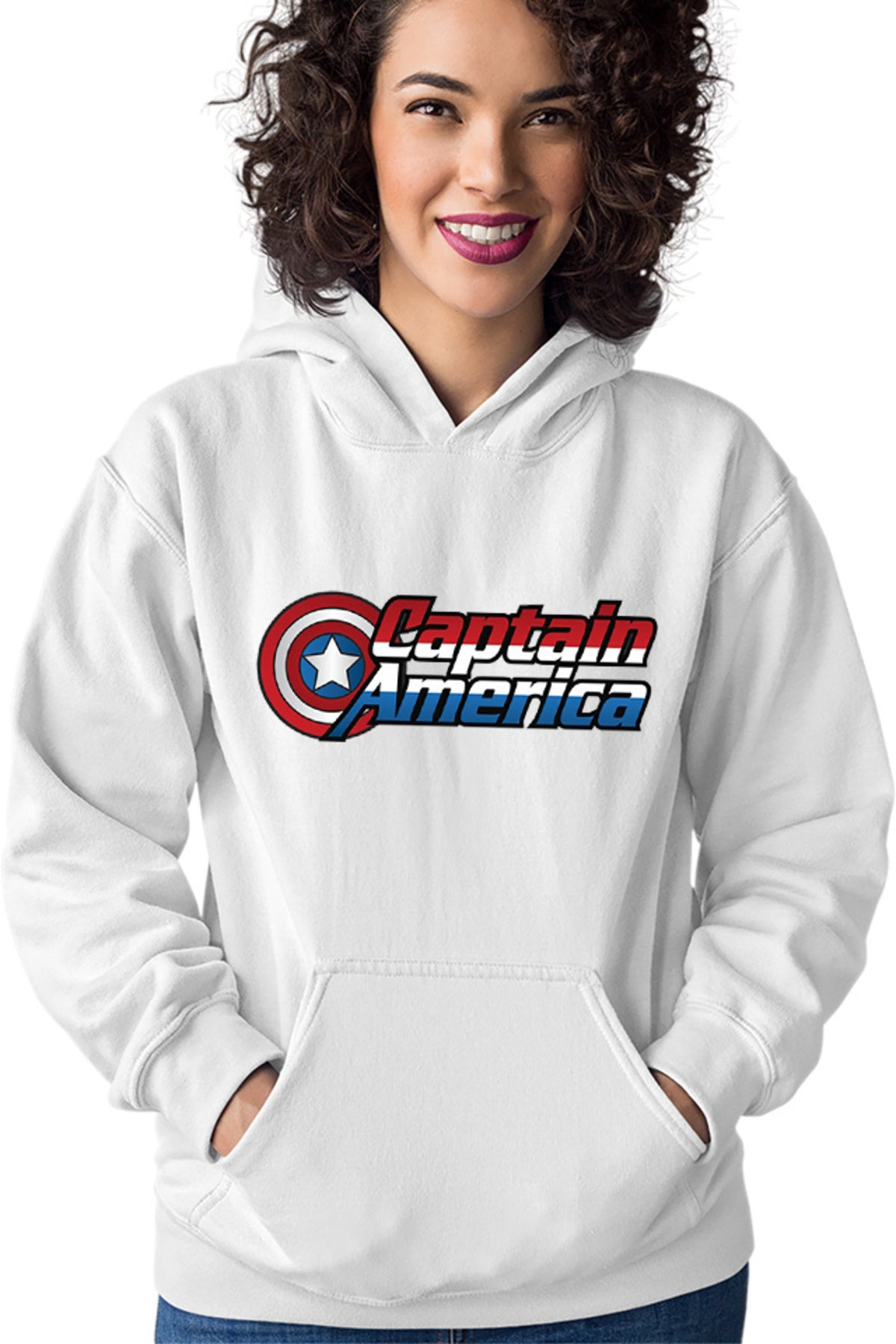 Hanorac dama Captain America Logo Marvel Super Powers Hero Kids