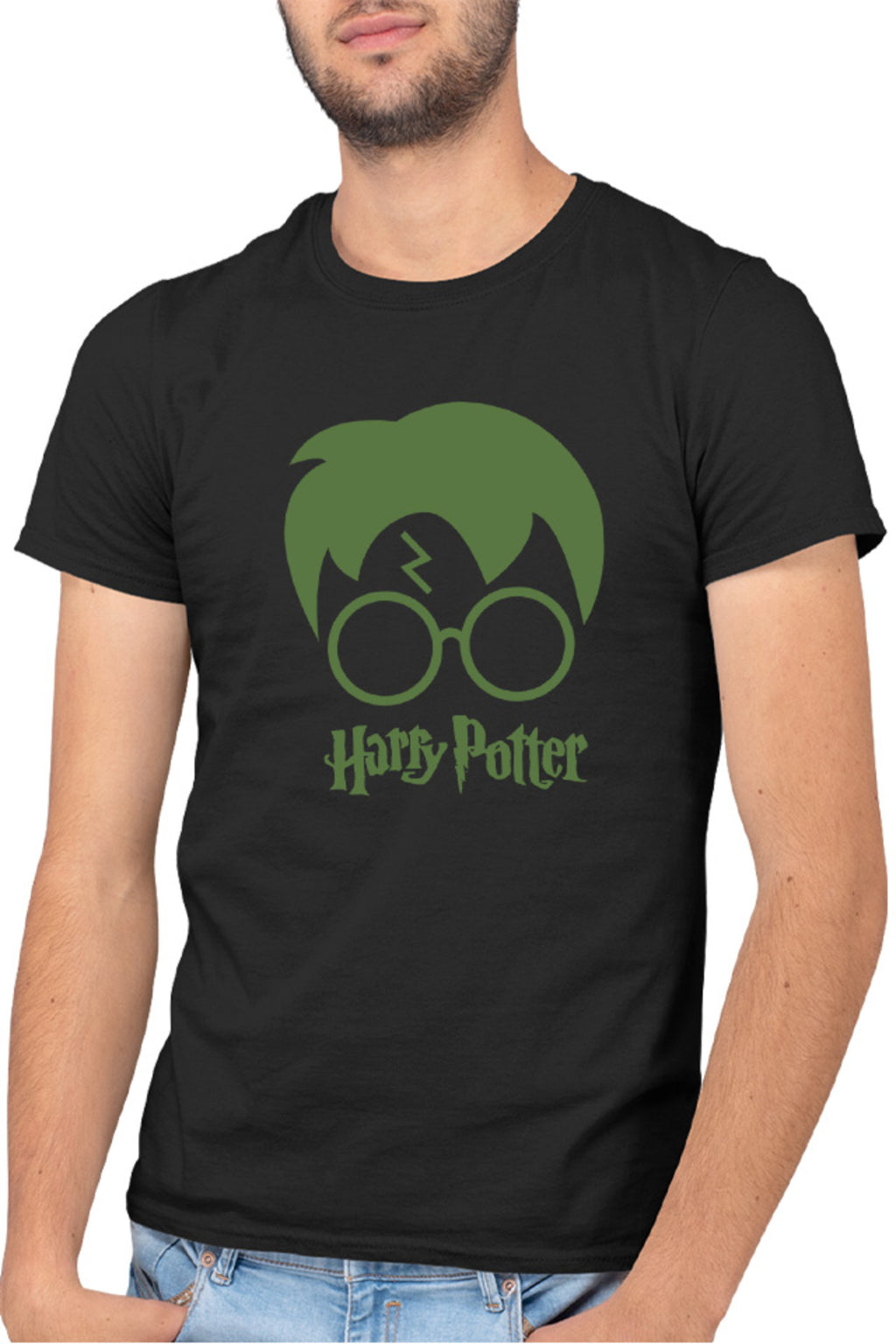 Tricou barbati Harry Potter Logo Hair Style Glasses