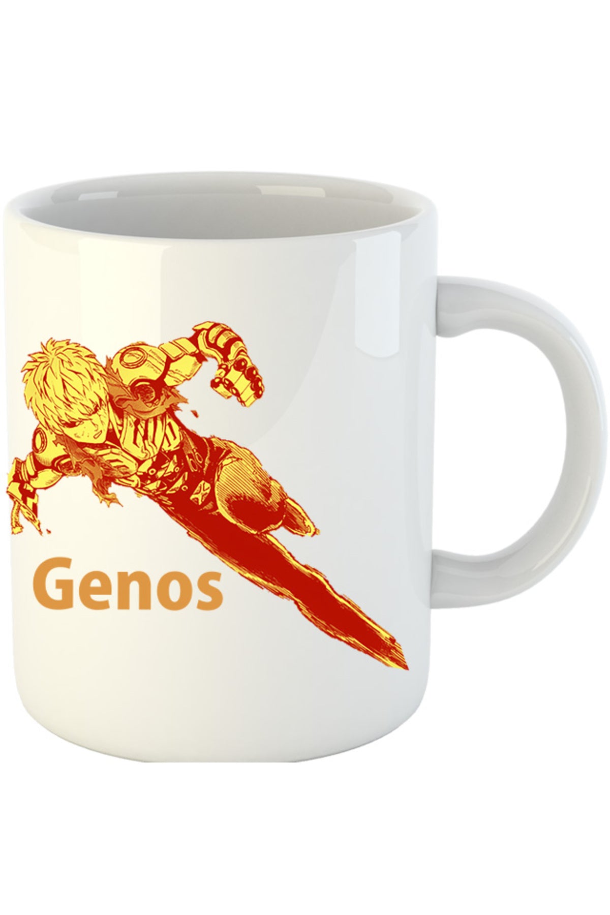 Cana One-Punch Man Genos Robot Android Super Powers, alba, 330 ml