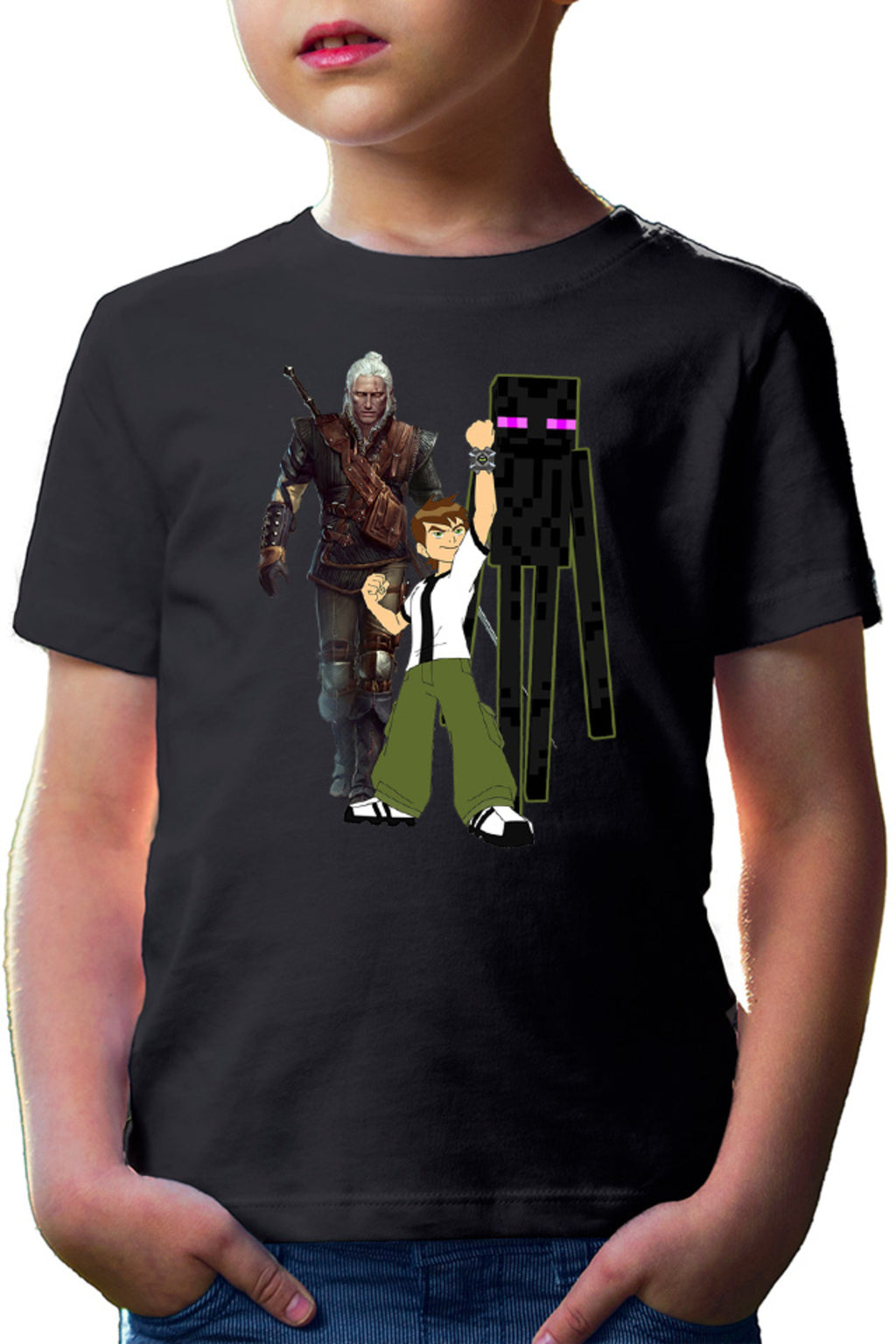 Tricou copii Ben 10 Watch Minecraft Enderman Witcher Gerald Sword