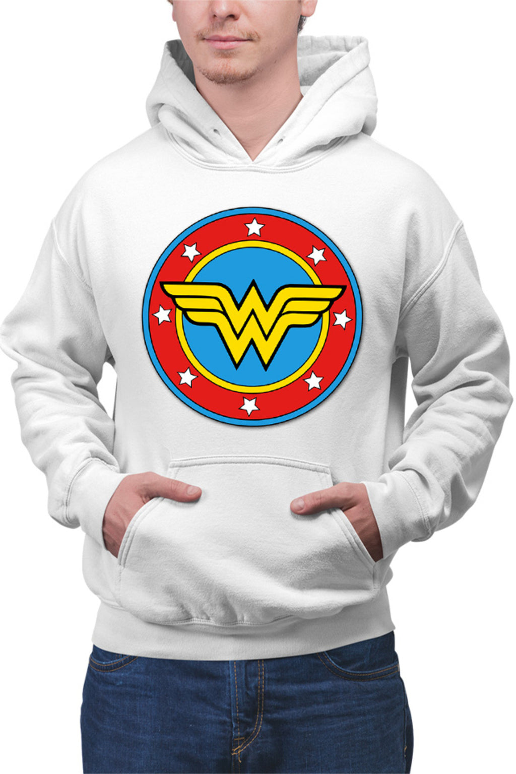 Hanorac barbati Wonder Woman Logo Symbol Stars Flag Round Marvel DC