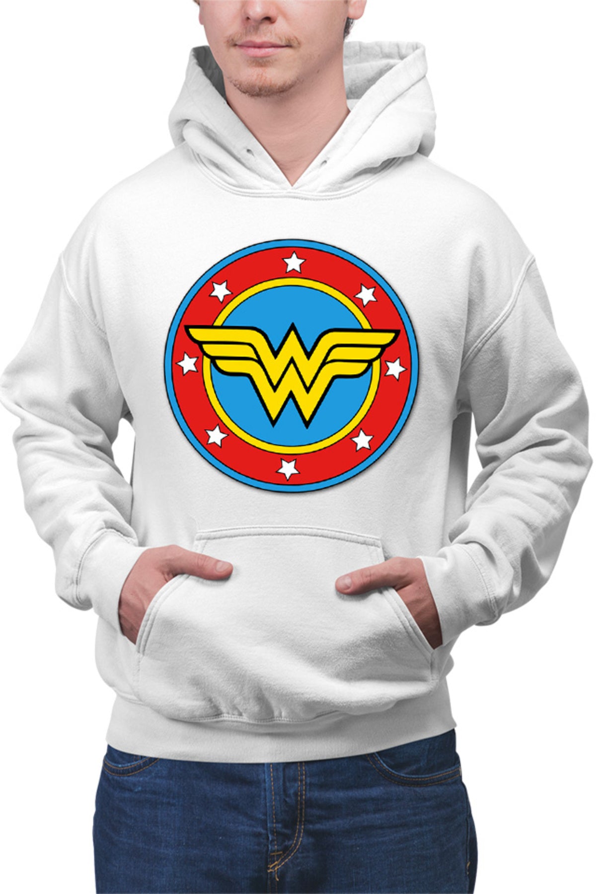 Hanorac barbati Wonder Woman Logo Symbol Stars Flag Round Marvel DC