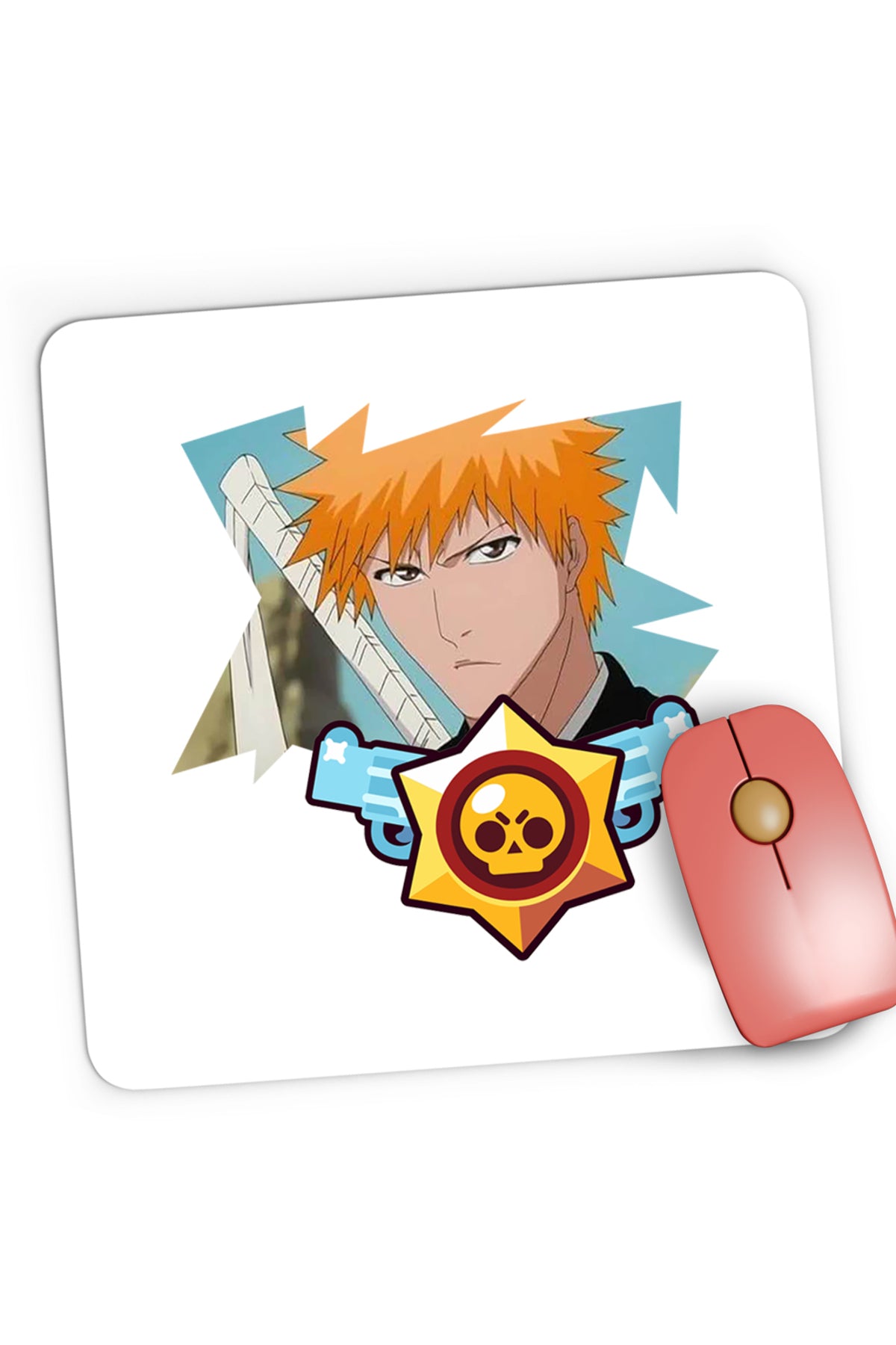 Mousepad Gaming Bleach Ichigo Brawl Stars Leon Samurai, 21x19 cm