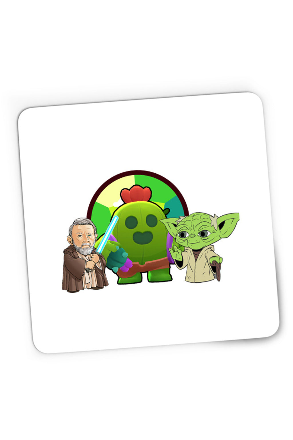 Mousepad Gaming Brawl Stars Cactus Flower Bio StarWars Obi Wan Kenobi Yoda, 21x19 cm