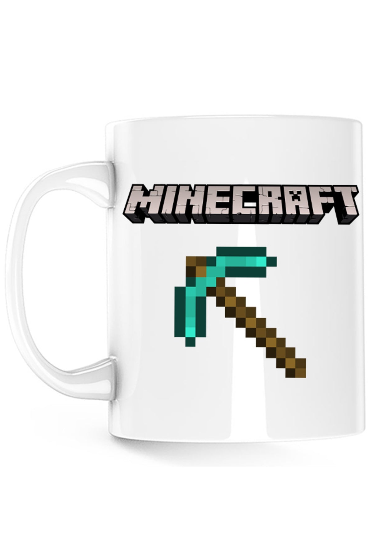 Cana Minecraft Logo Stone Pickaxe Open World Pixels, alba, 330 ml