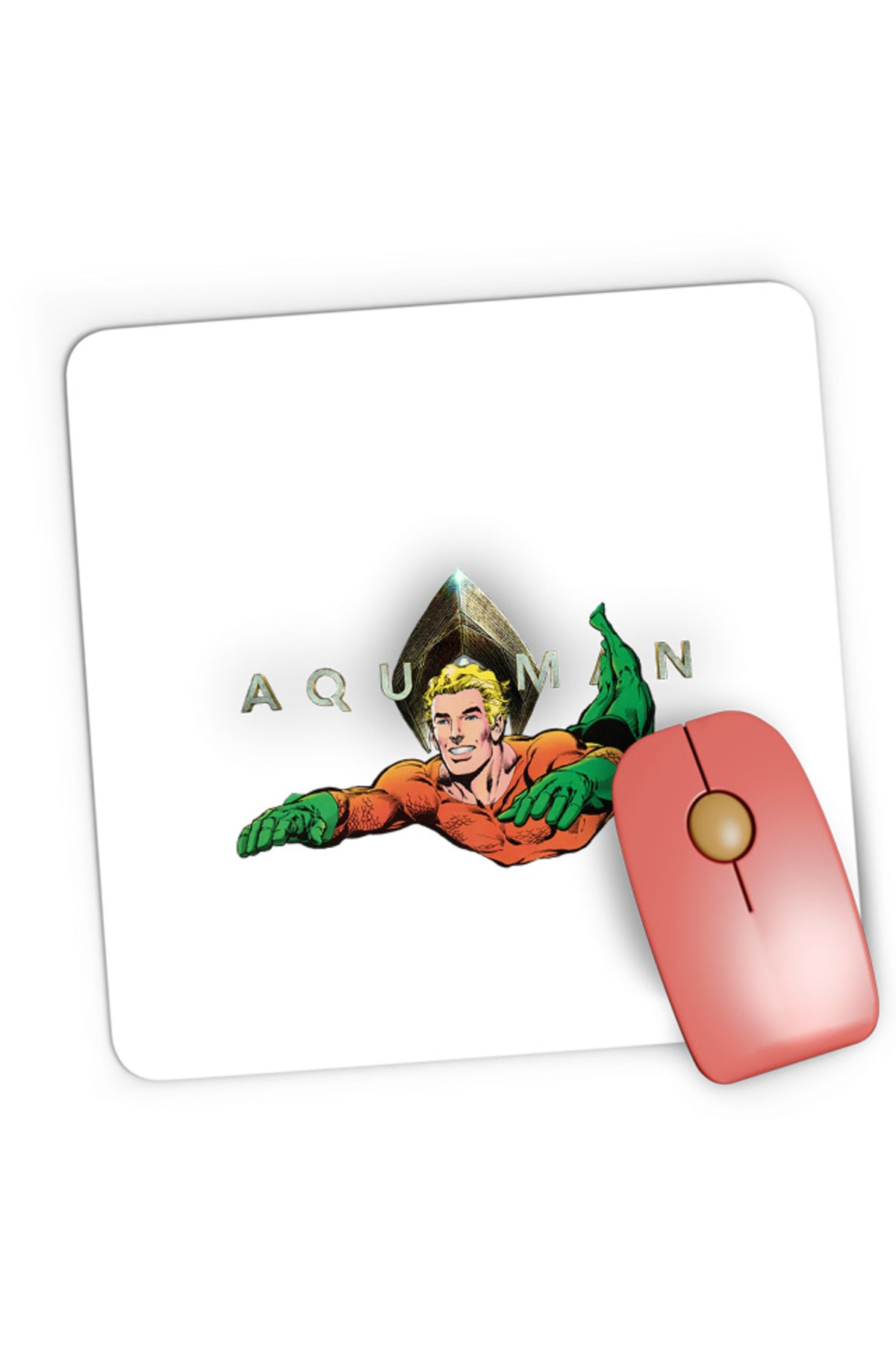 Mousepad Gaming Aquaman Logo Jump Water Swim Hero Strong, 21x19 cm
