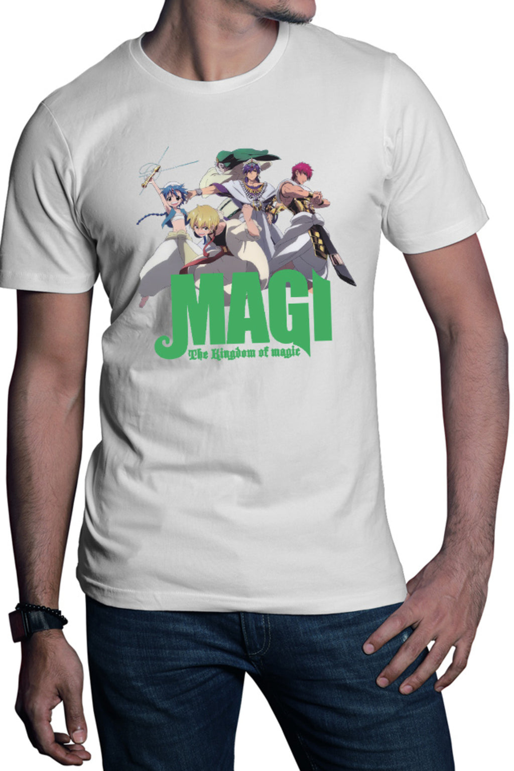 Tricou barbati Magi The Labyrinth of Magic Team Alladin Alibaba Sinbad Magic Anime