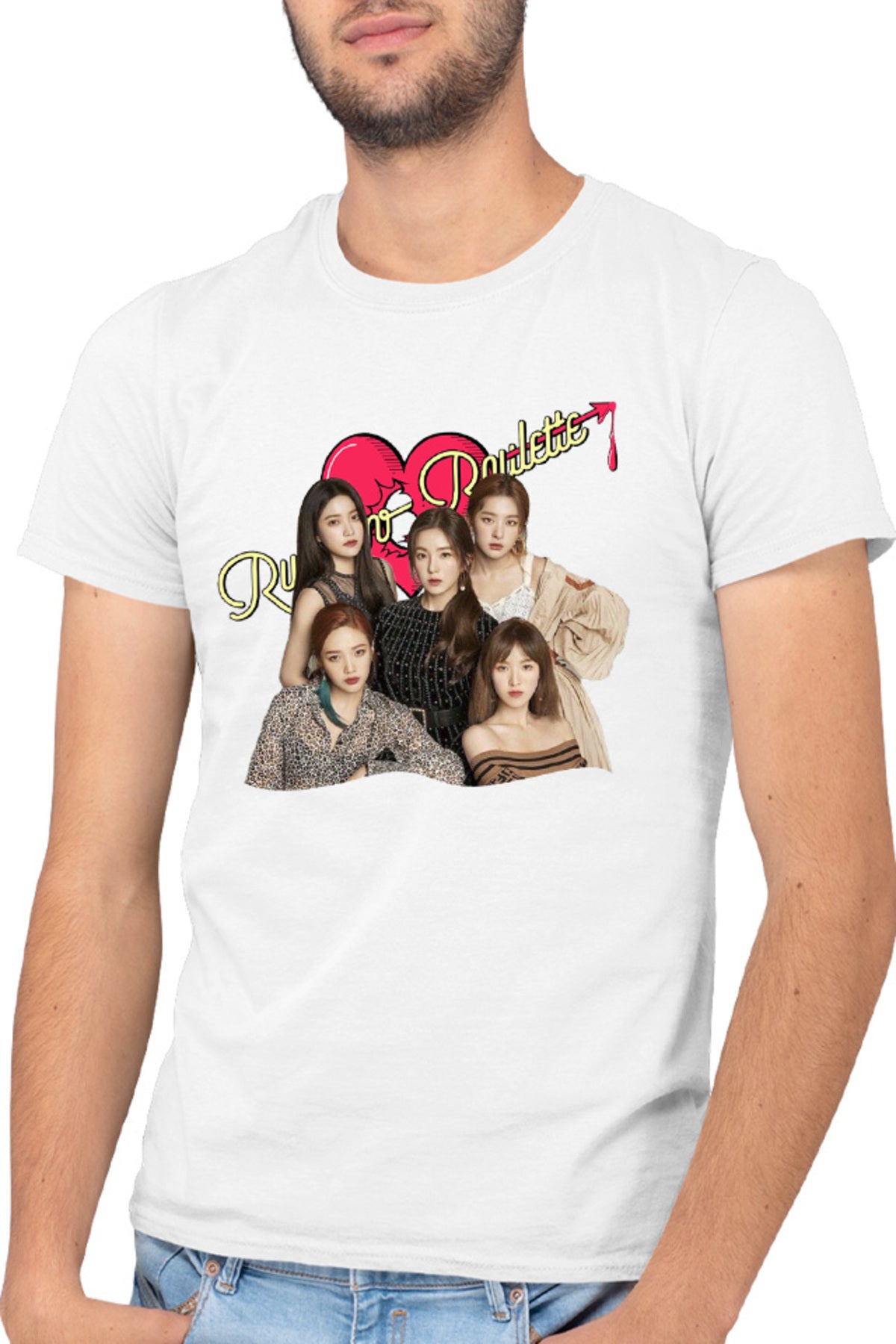 Tricou barbati Red Velvet Russian Roulette Heart Album New Hit