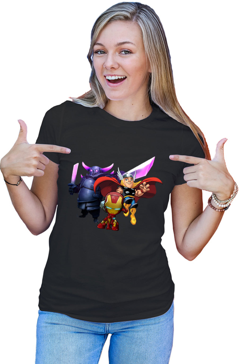 Tricou dama Clash of Clans Massive Tank HP Thor Iron Man Super Power