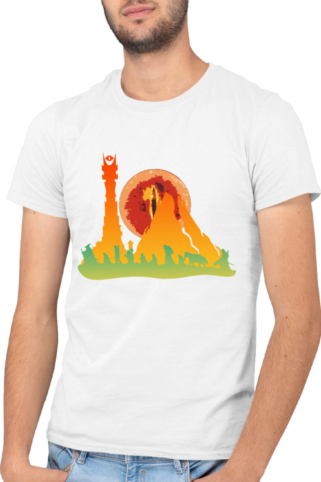 Tricou barbati Lord of the Rings Mountain Trip Save World Protect