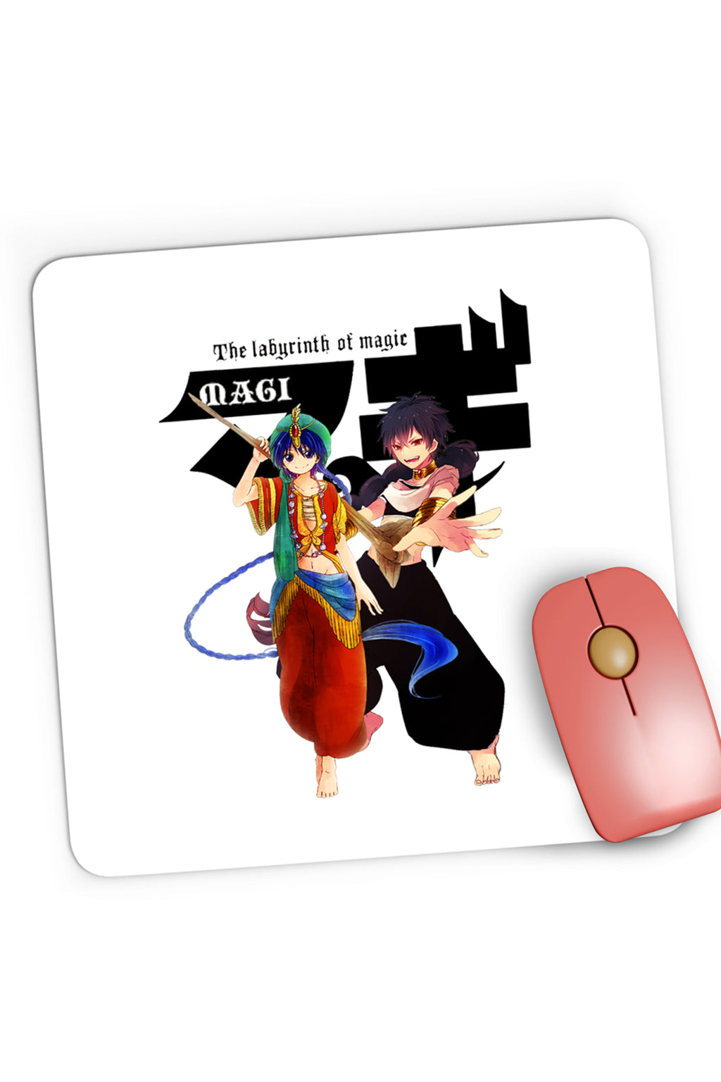 Mousepad Gaming Magi The Labyrinth of Magic Alladin Judar Fight Pose Logo, 21x19 cm
